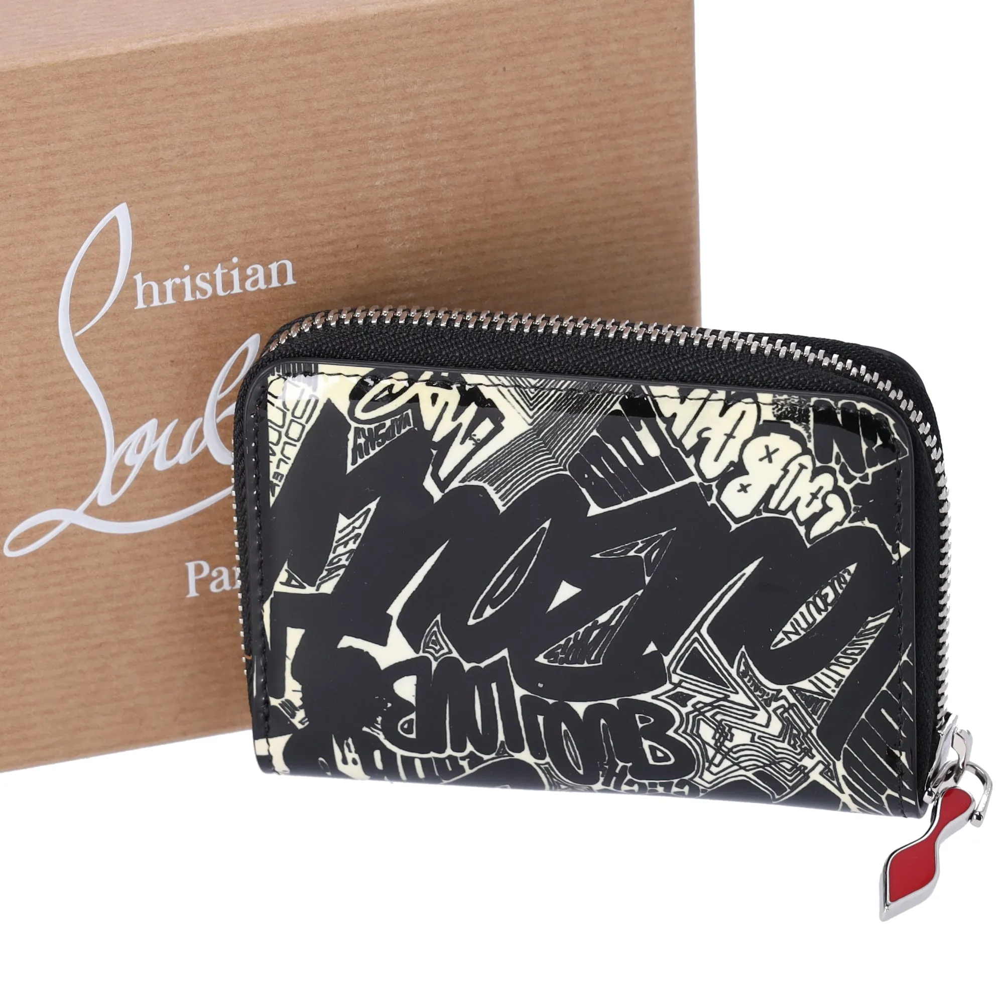 Christian Louboutin Coin Case Black Cream Patent Leather Hardware sold by Gaby's Bags product image thumbnail 2