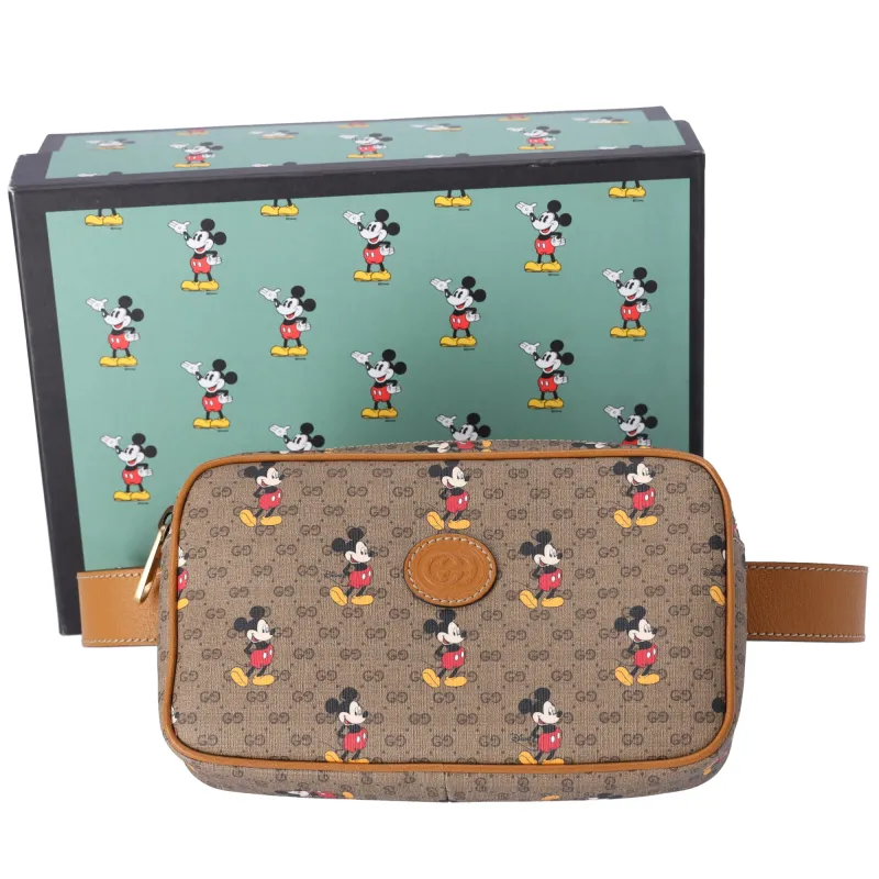 GUCCI Mini GG Supreme Bum Bag 602695 Beige Brown Multi PVC Leather sold by Gaby's Bags