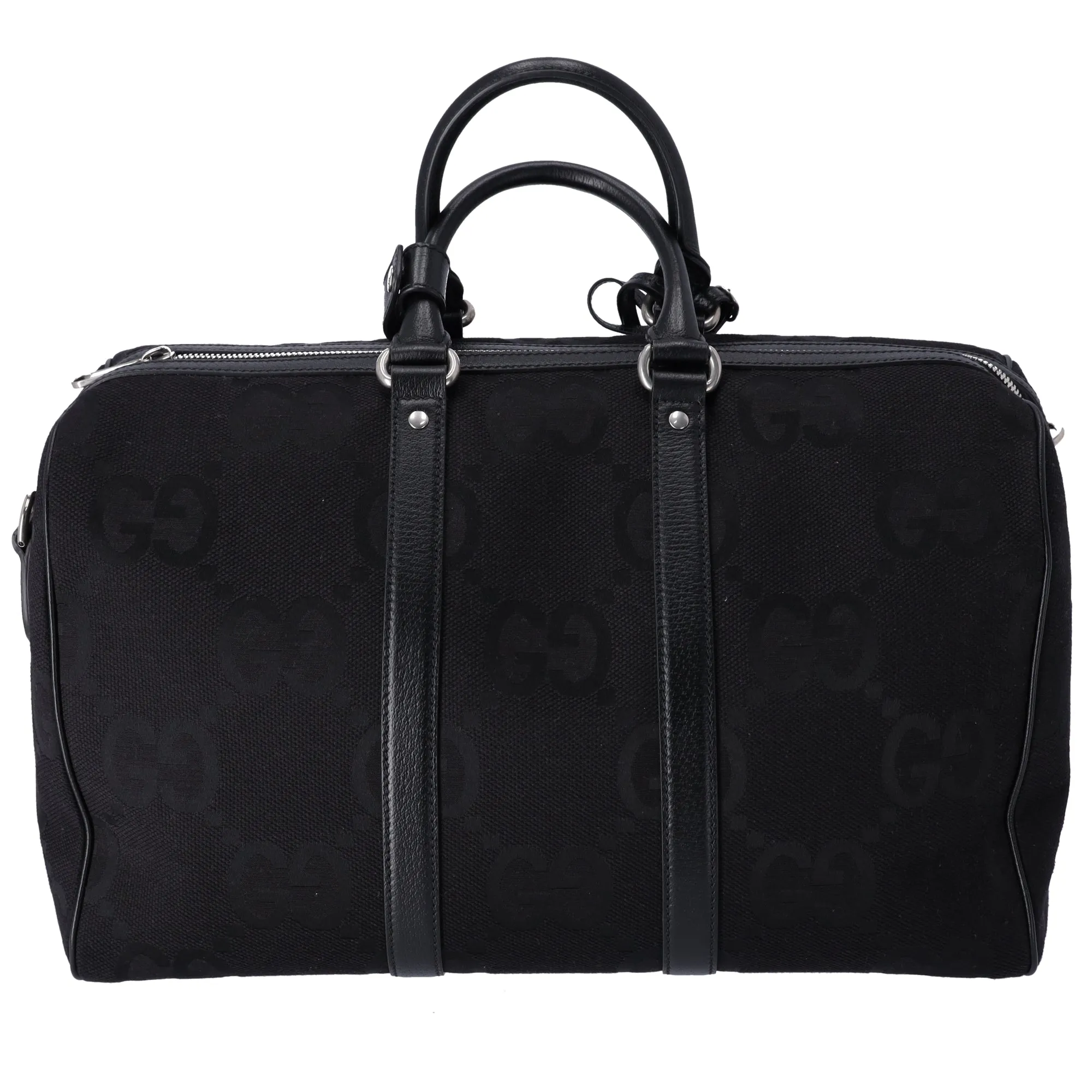 GUCCI Jumbo GG Duffle Boston Bag 739581 Black Jacquard Leather sold by Gaby's Bags product image thumbnail 3