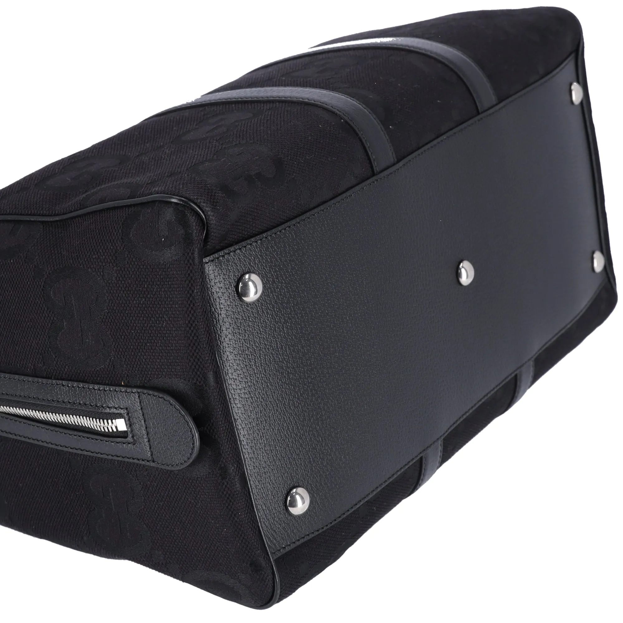 GUCCI Jumbo GG Duffle Boston Bag 739581 Black Jacquard Leather sold by Gaby's Bags product image thumbnail 4