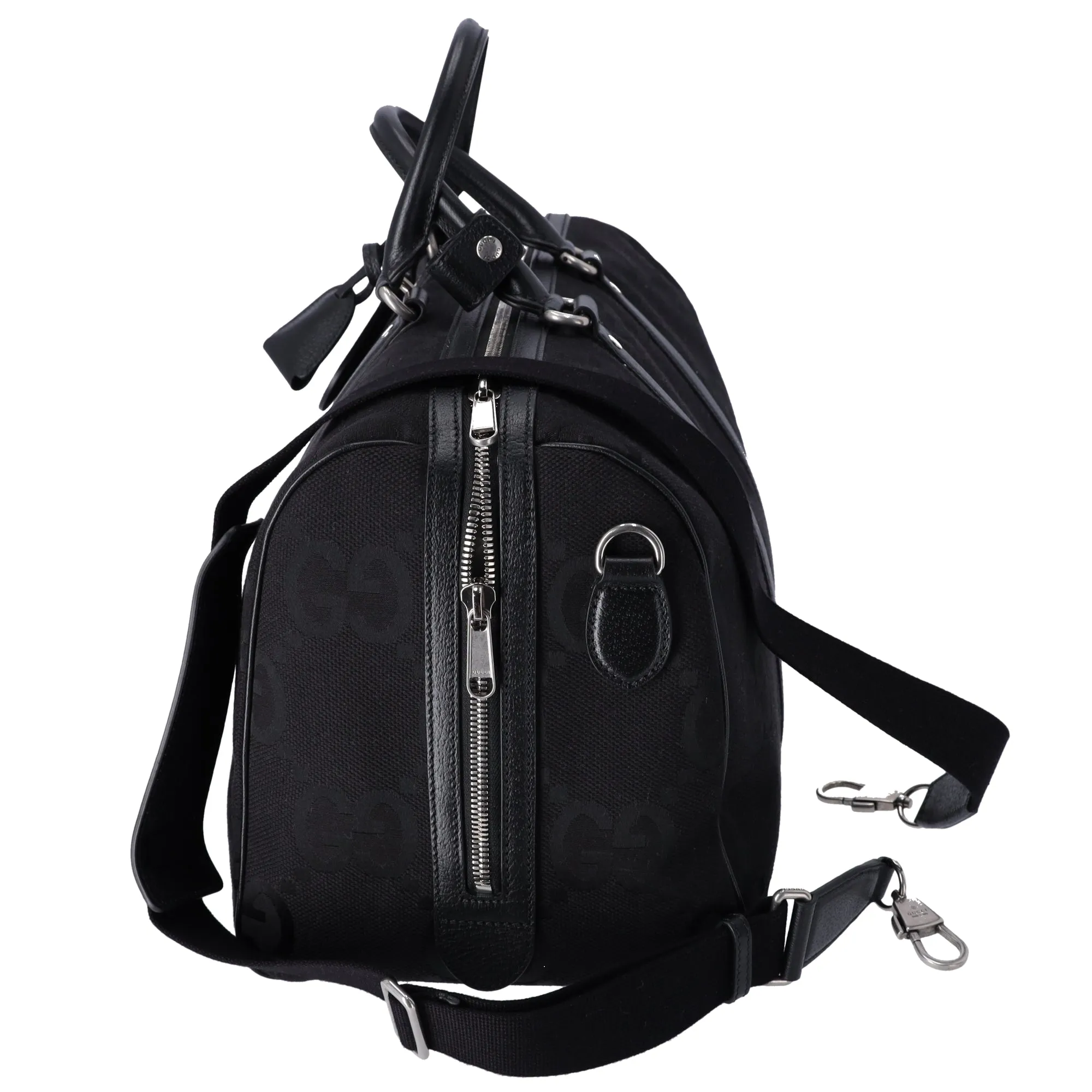 GUCCI Jumbo GG Duffle Boston Bag 739581 Black Jacquard Leather sold by Gaby's Bags product image thumbnail 2