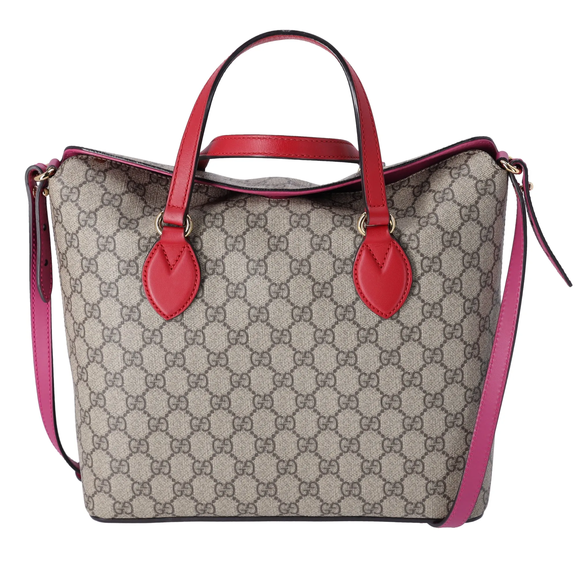 GUCCI GG Supreme Tote 429147 Beige Brown Multi Pink Red sold by Gaby's Bags