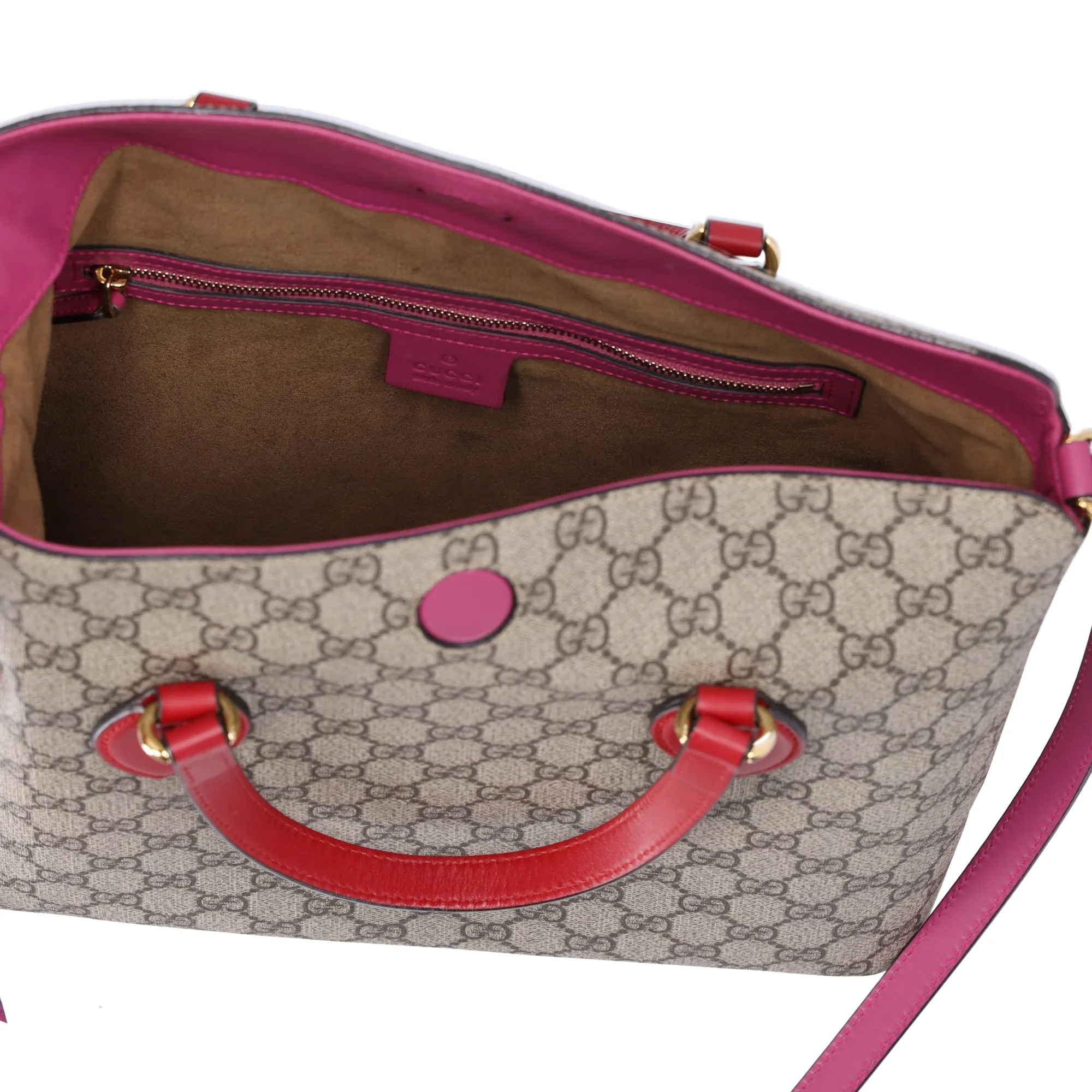 GUCCI GG Supreme Tote 429147 Beige Brown Multi Pink Red sold by Gaby's Bags product image thumbnail 5