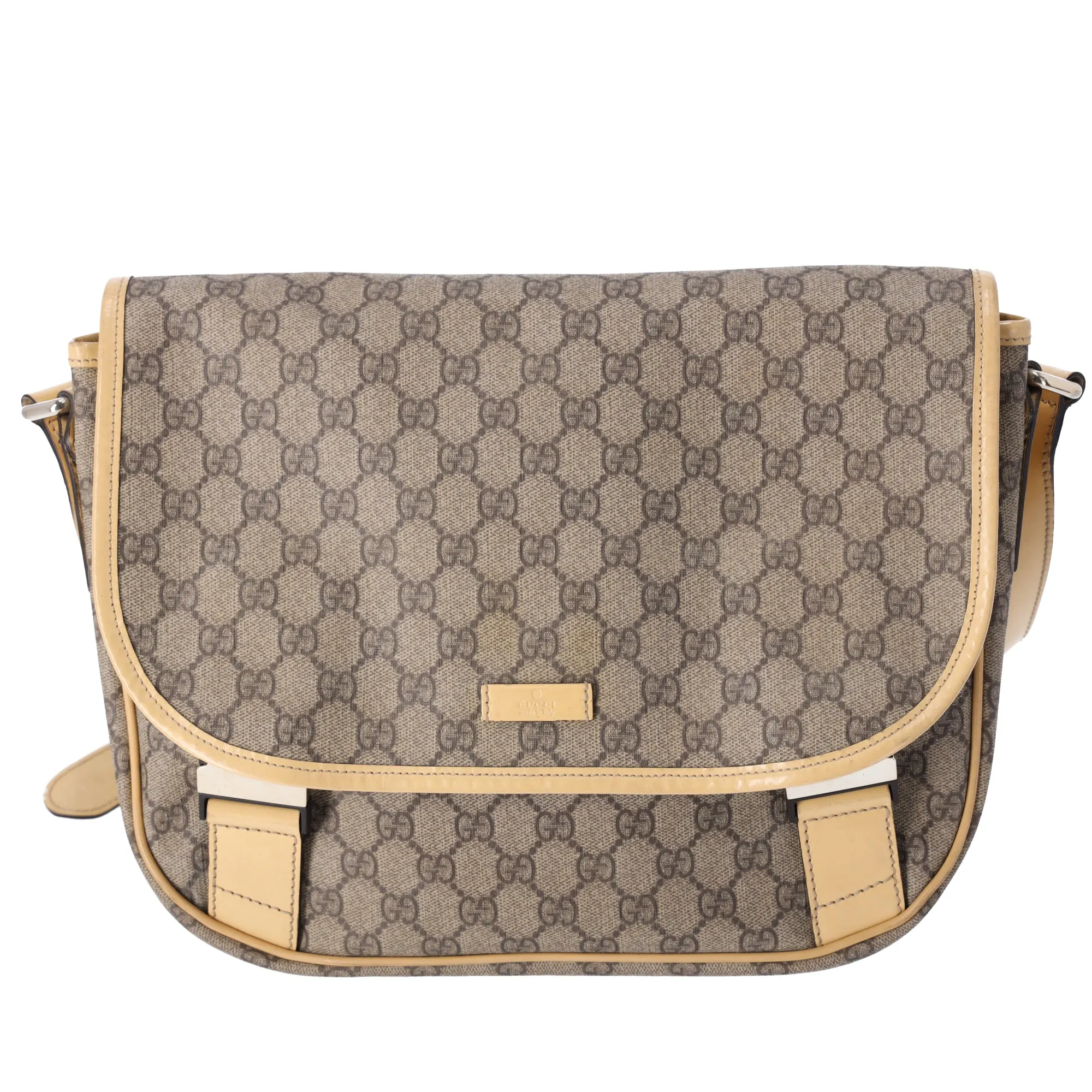 GUCCI GG Supreme Shoulder Bag 201732 Beige PVC Leather Yellow sold by Gaby's Bags