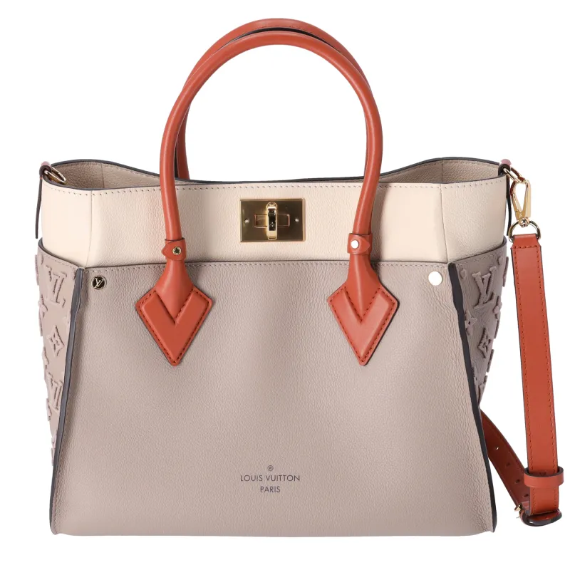 Louis Vuitton On My Side MM Satchel Monogram Tuffetage Galet Leather sold by Gaby's Bags