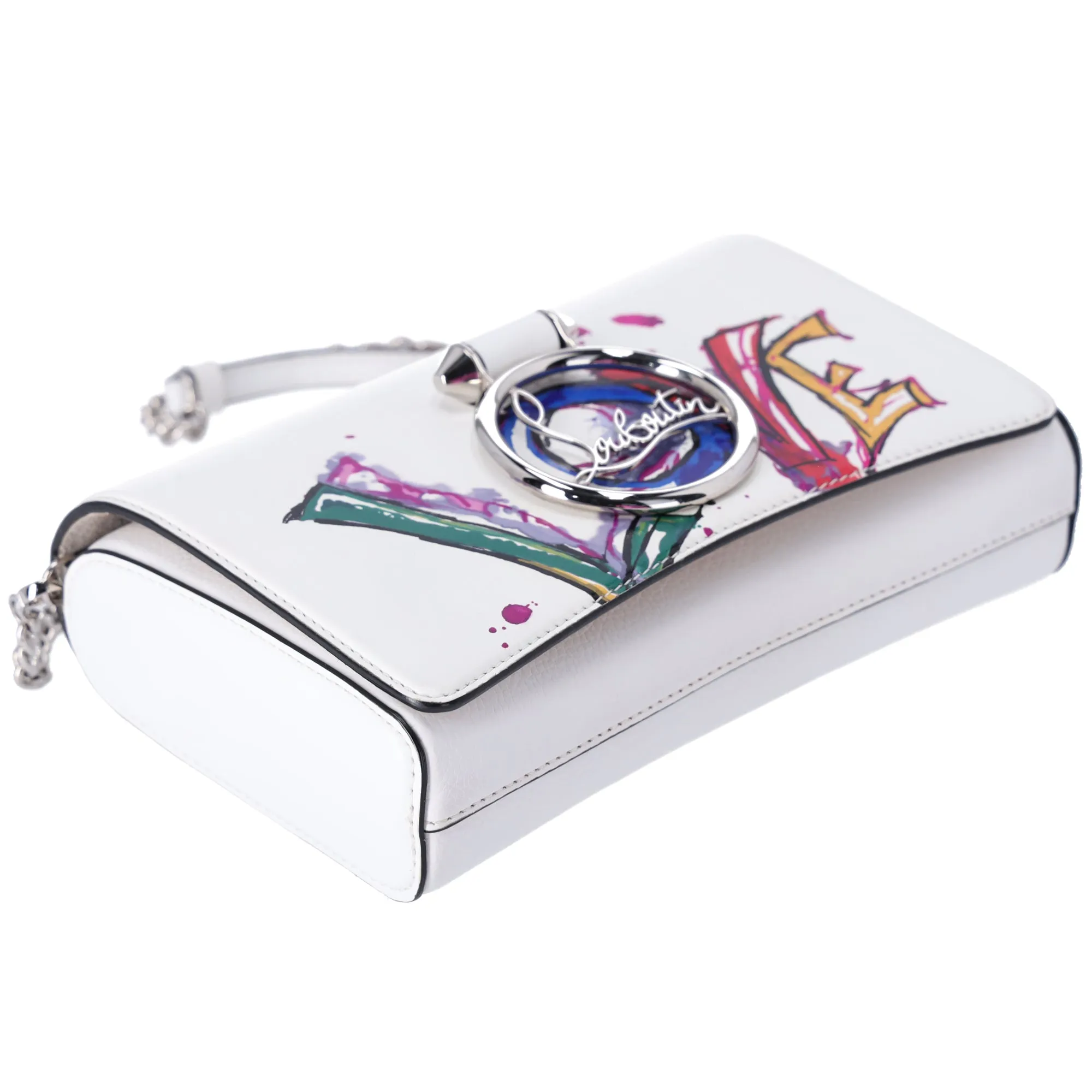 Christian Louboutin Rubylou Shoulder Bag White Leather Love sold by Gaby's Bags product image thumbnail 4