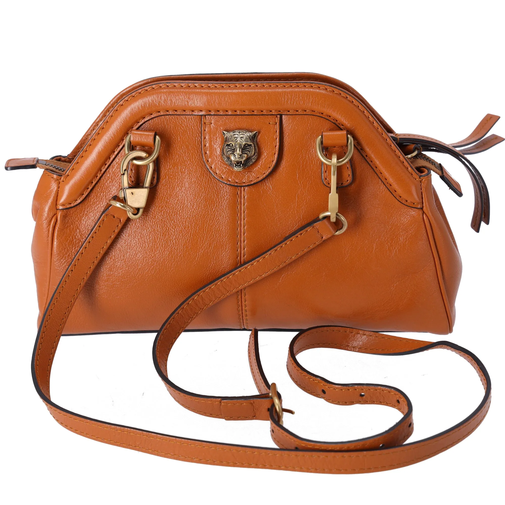 GUCCI Rebel Small Shoulder Bag 524620 Brown Leather sold by Gaby's Bags product image thumbnail 3