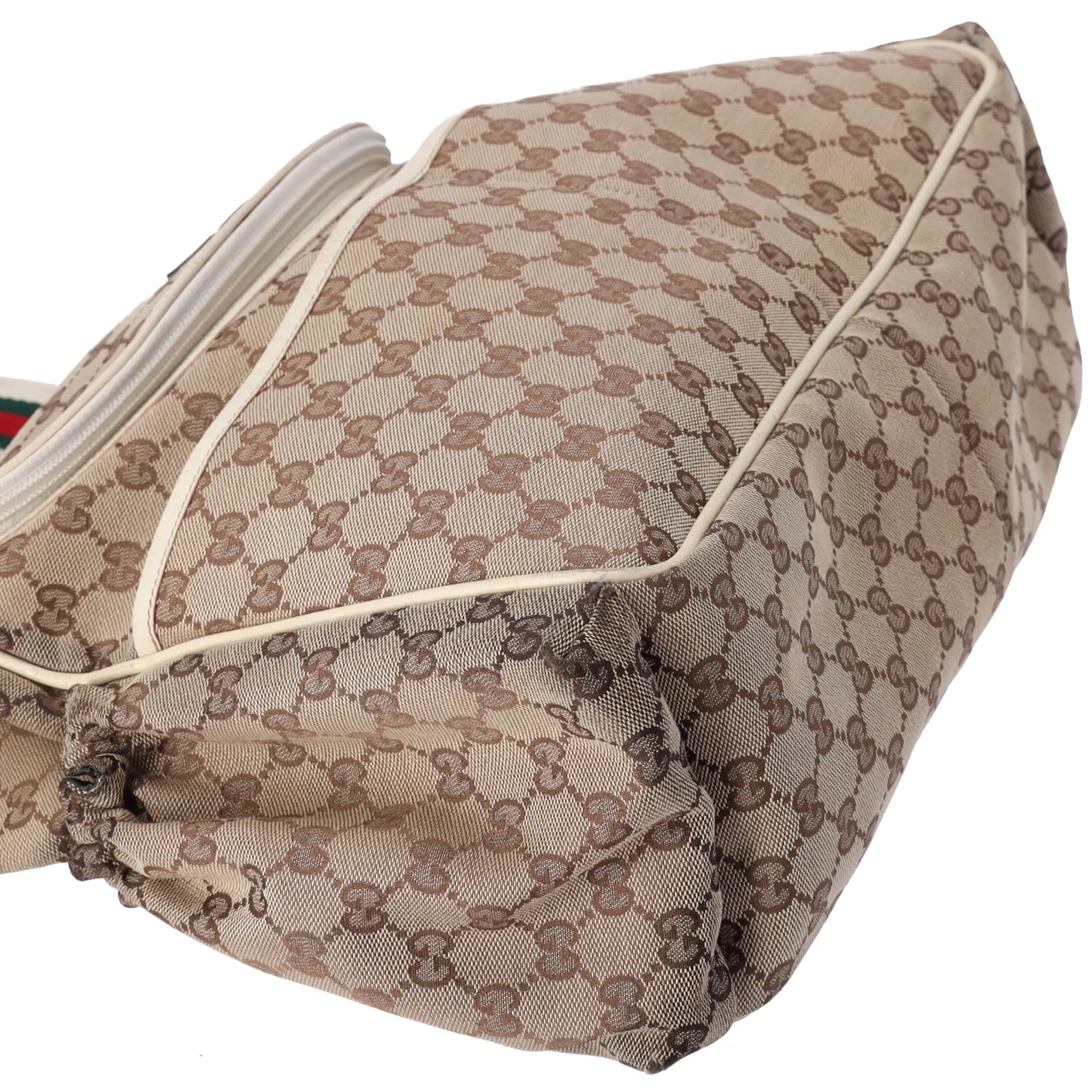 GUCCI GG Sherry Diaper Bag 123326 Beige Cream Multi Jacquard Leather sold by Gaby's Bags product image thumbnail 5