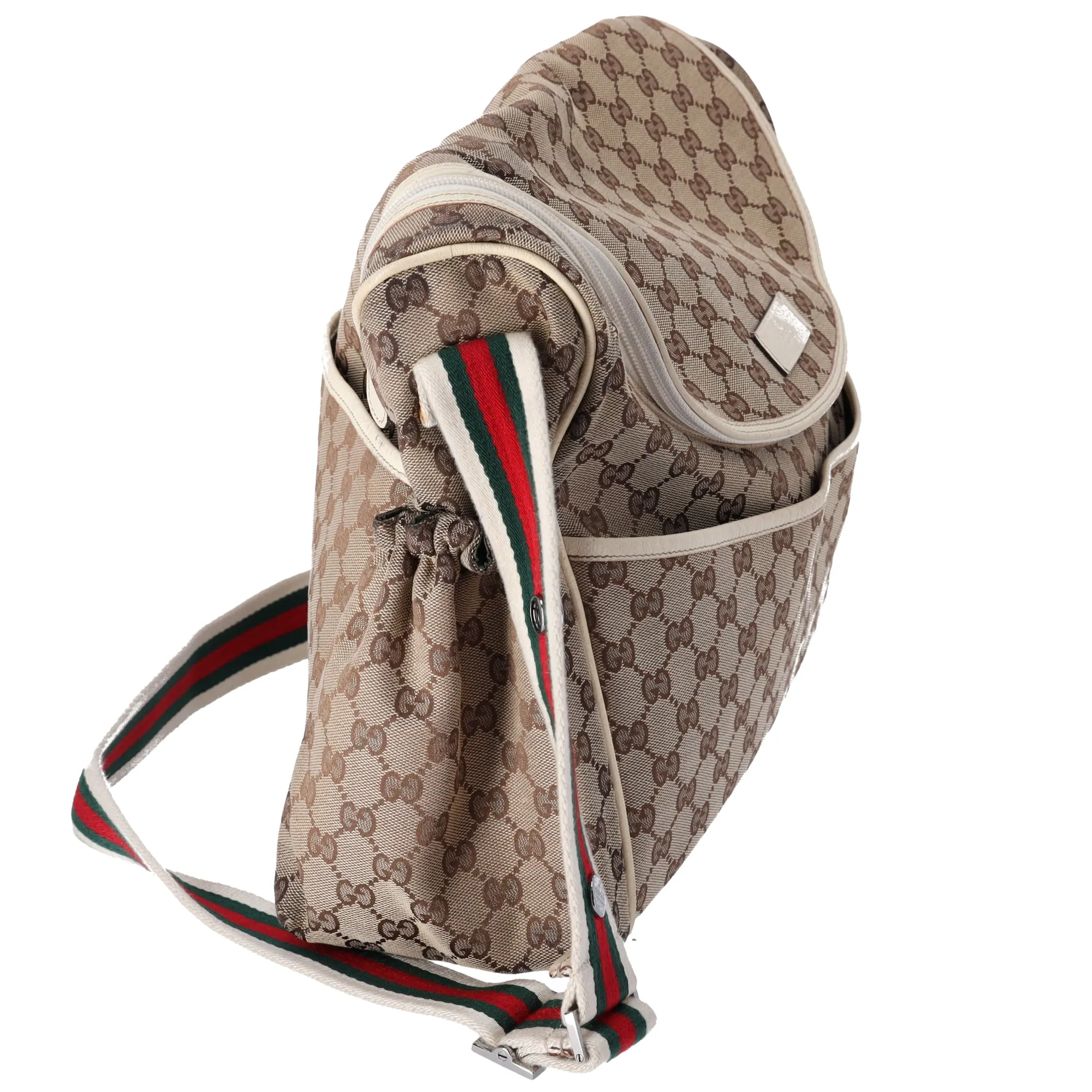 GUCCI GG Sherry Diaper Bag 123326 Beige Cream Multi Jacquard Leather sold by Gaby's Bags product image thumbnail 2