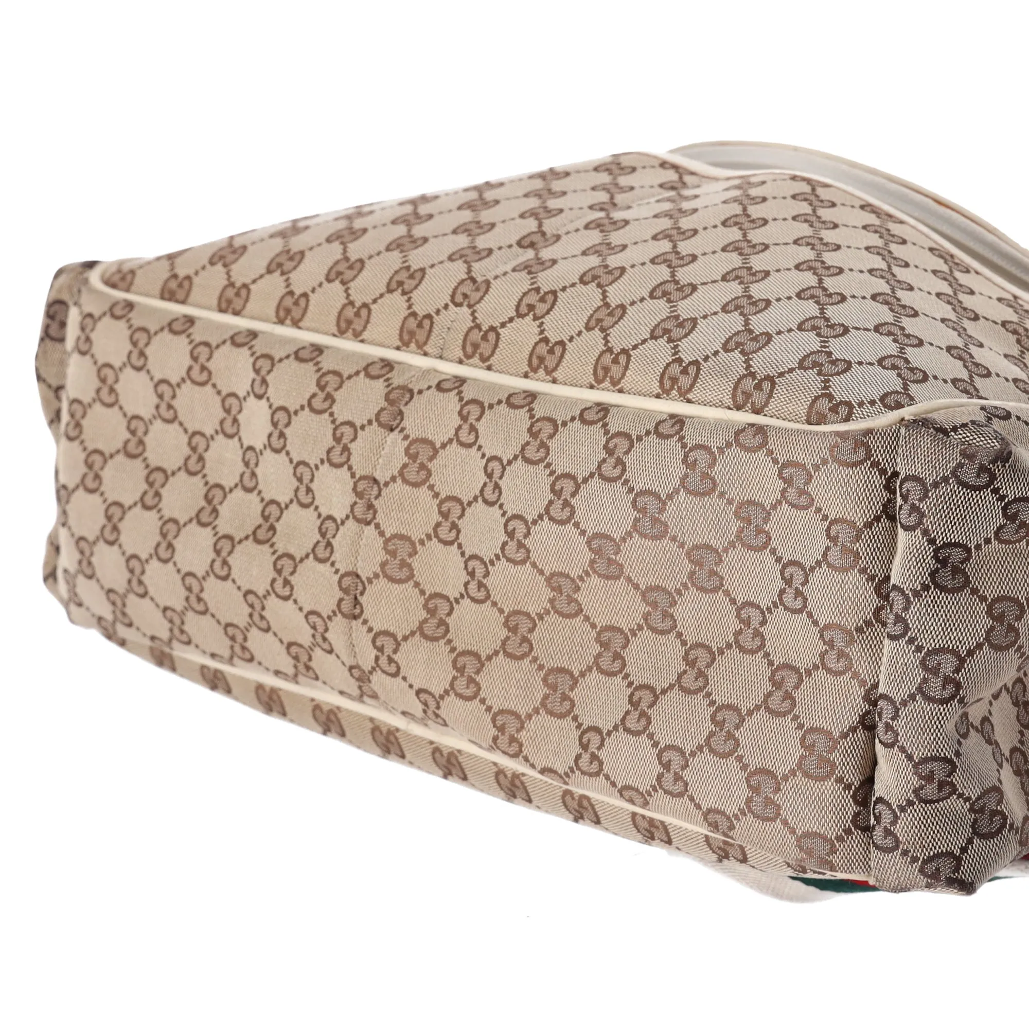 GUCCI GG Sherry Diaper Bag 123326 Beige Cream Multi Jacquard Leather sold by Gaby's Bags product image thumbnail 4