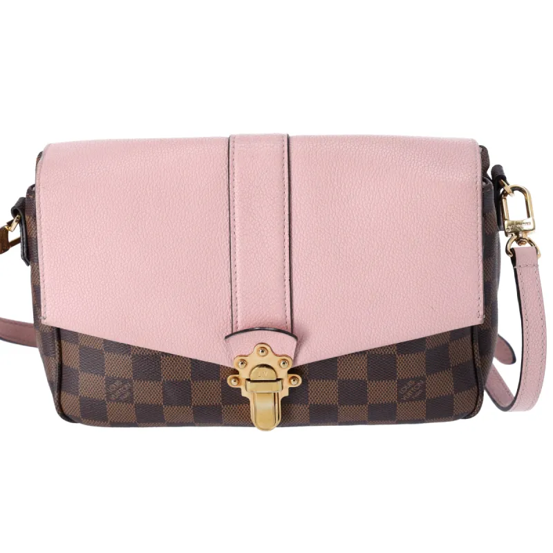 Louis Vuitton Damier Clapton Medium Shoulder Bag Crossbody Brown Magnolia Pink sold by Gaby's Bags