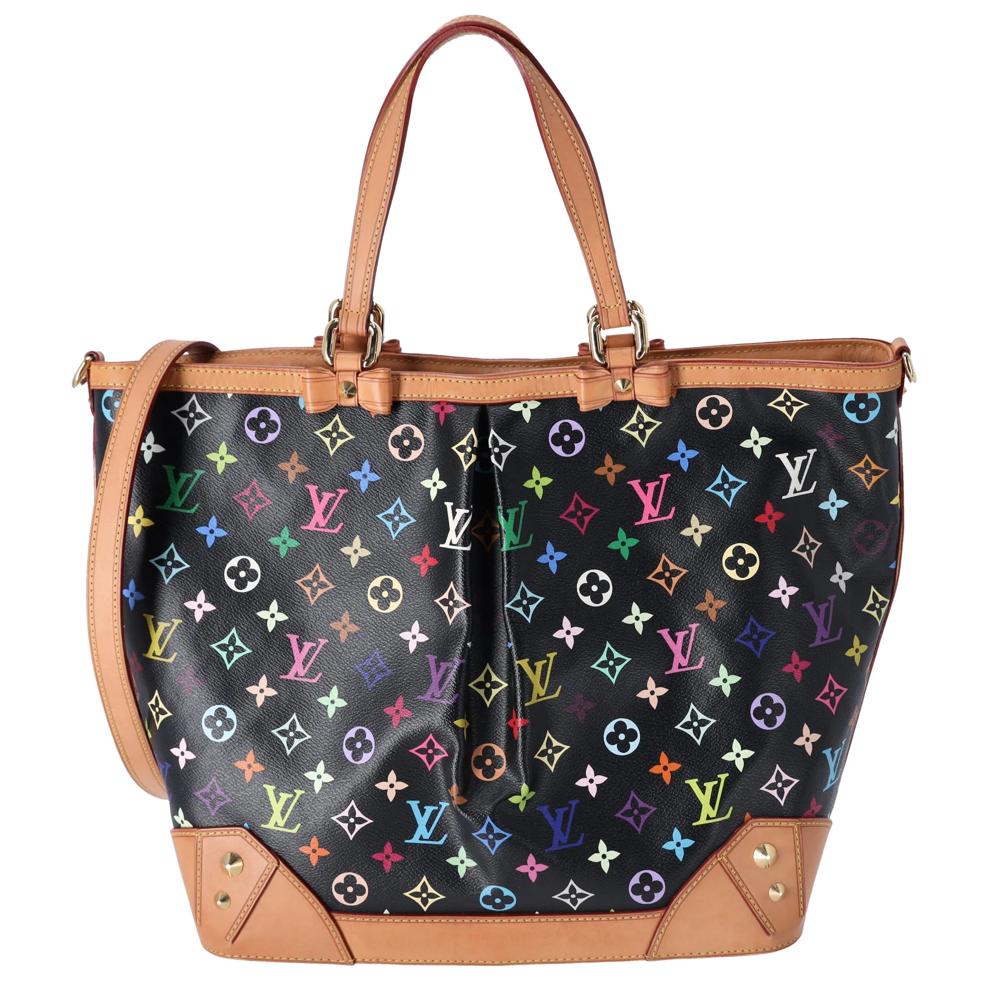 Louis Vuitton x Murakami Charlene GM Monogram Multicolor Tote Black sold by Gaby's Bags