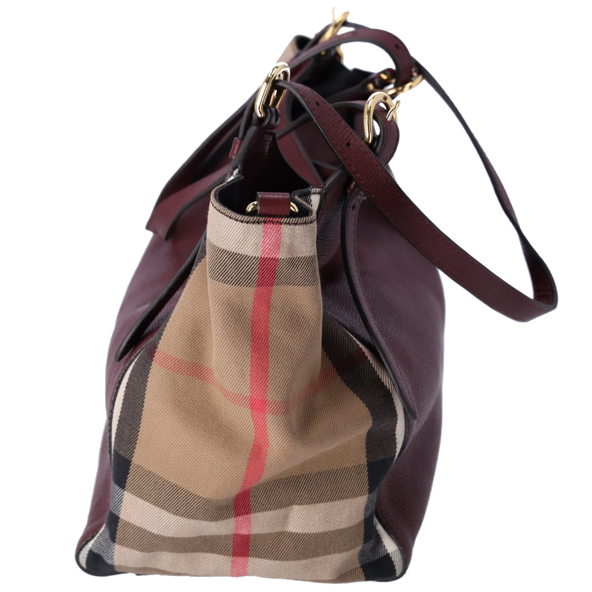 Burberry Small Canterbury Tote Grainy Calfskin House Check Berry sold by Gaby's Bags product image thumbnail 2