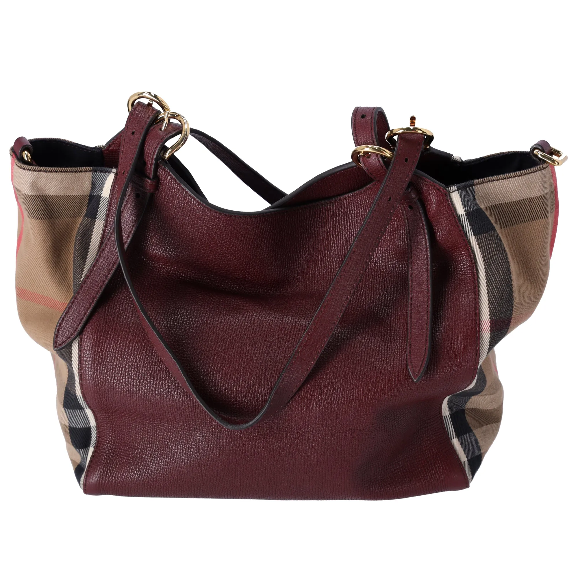 Burberry Small Canterbury Tote Grainy Calfskin House Check Berry sold by Gaby's Bags product image thumbnail 3