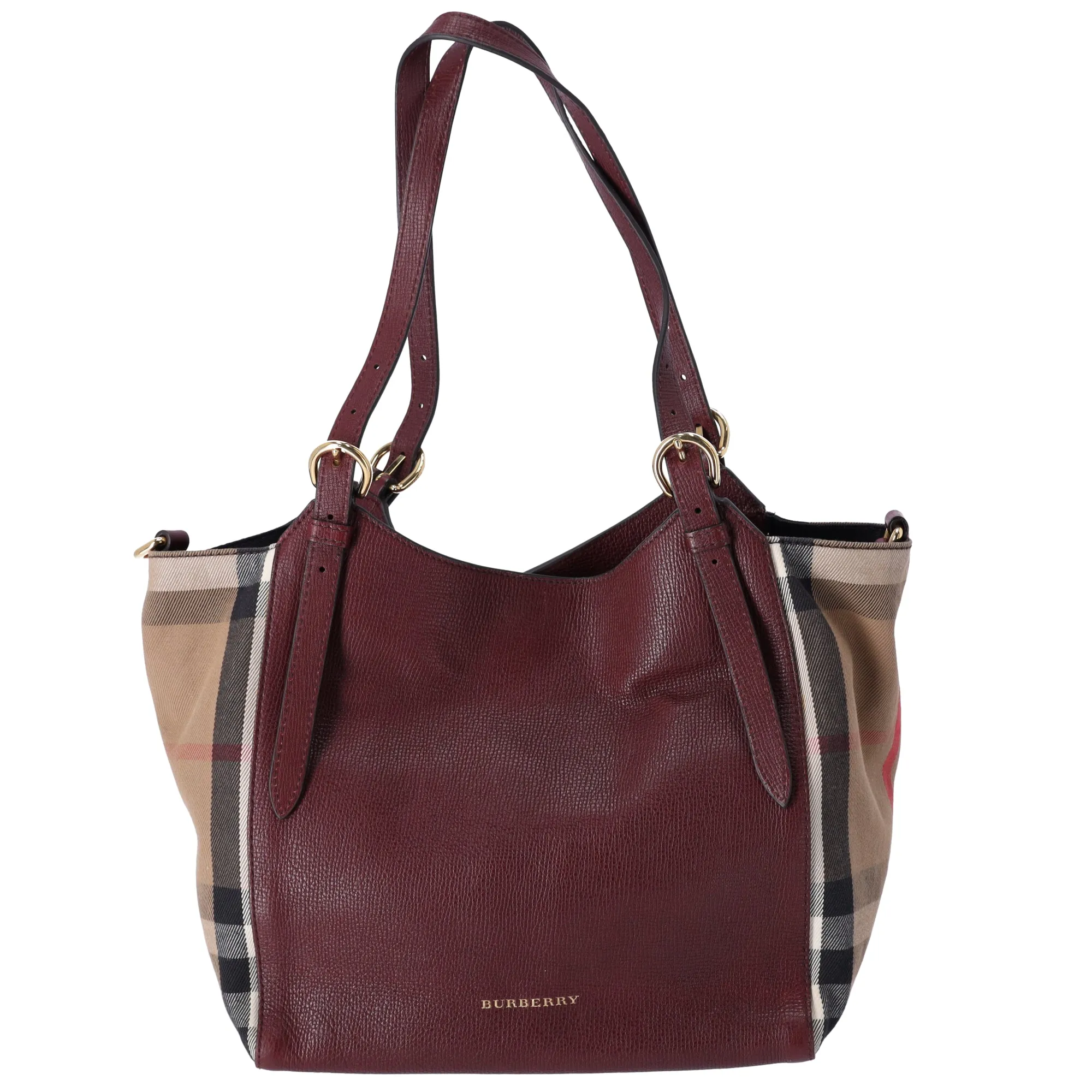 Burberry Small Canterbury Tote Grainy Calfskin House Check Berry sold by Gaby's Bags