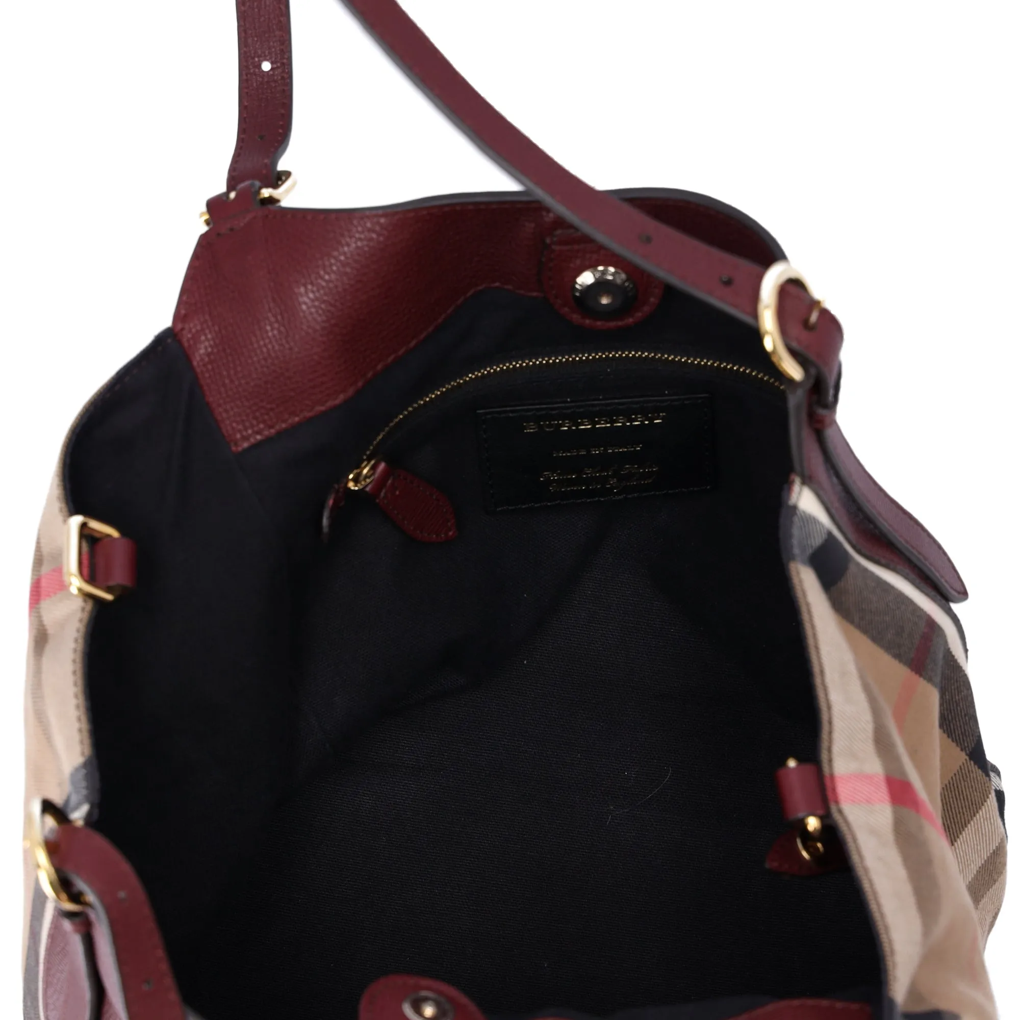 Burberry Small Canterbury Tote Grainy Calfskin House Check Berry sold by Gaby's Bags product image thumbnail 5