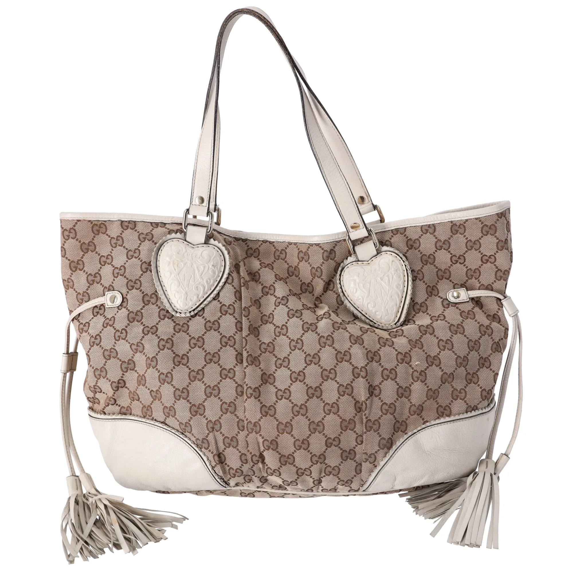 GUCCI GG Tribeca Tote Bag 211954 Beige Brown Cream Jacquard Leather sold by Gaby's Bags
