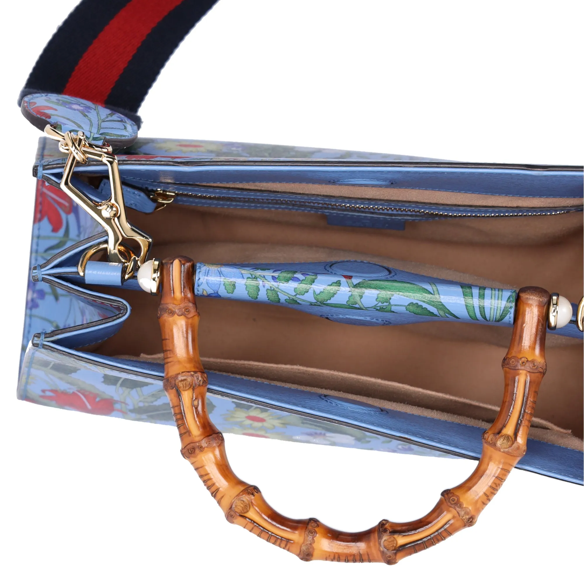 Gucci Nimfair Flora Azure Floral Handbag Handbag Flower Bamboo sold by Gaby's Bags product image thumbnail 4