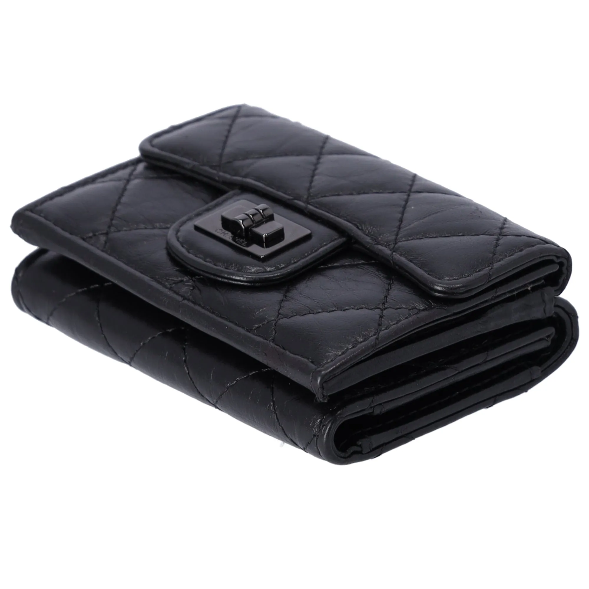 CHANEL 2.55 Reissue Trifold Wallet A70325 Black Vintage Calf Leather sold by Gaby's Bags product image thumbnail 5