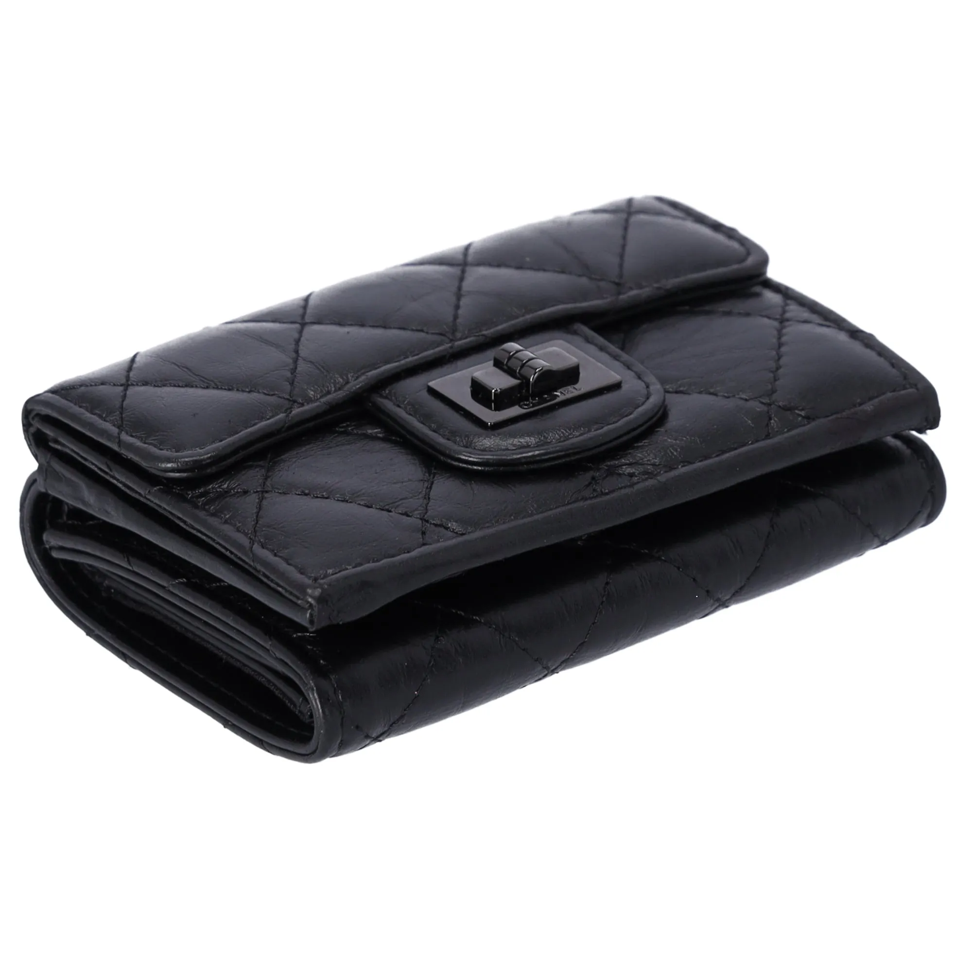 CHANEL 2.55 Reissue Trifold Wallet A70325 Black Vintage Calf Leather sold by Gaby's Bags product image thumbnail 4