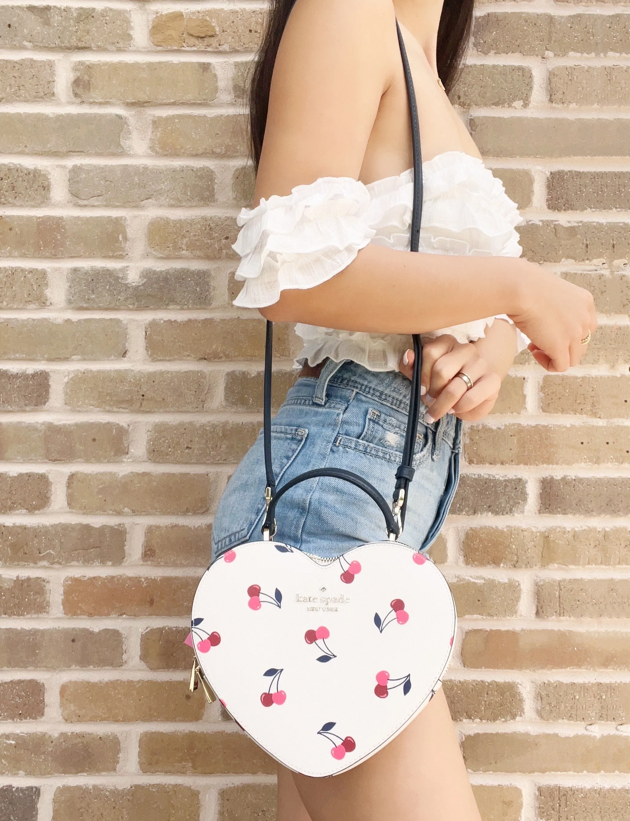 Kate Spade New York Love Shack Red Cherry Heart Crossbody Cream Multi sold by Gaby's Bags product image thumbnail 3