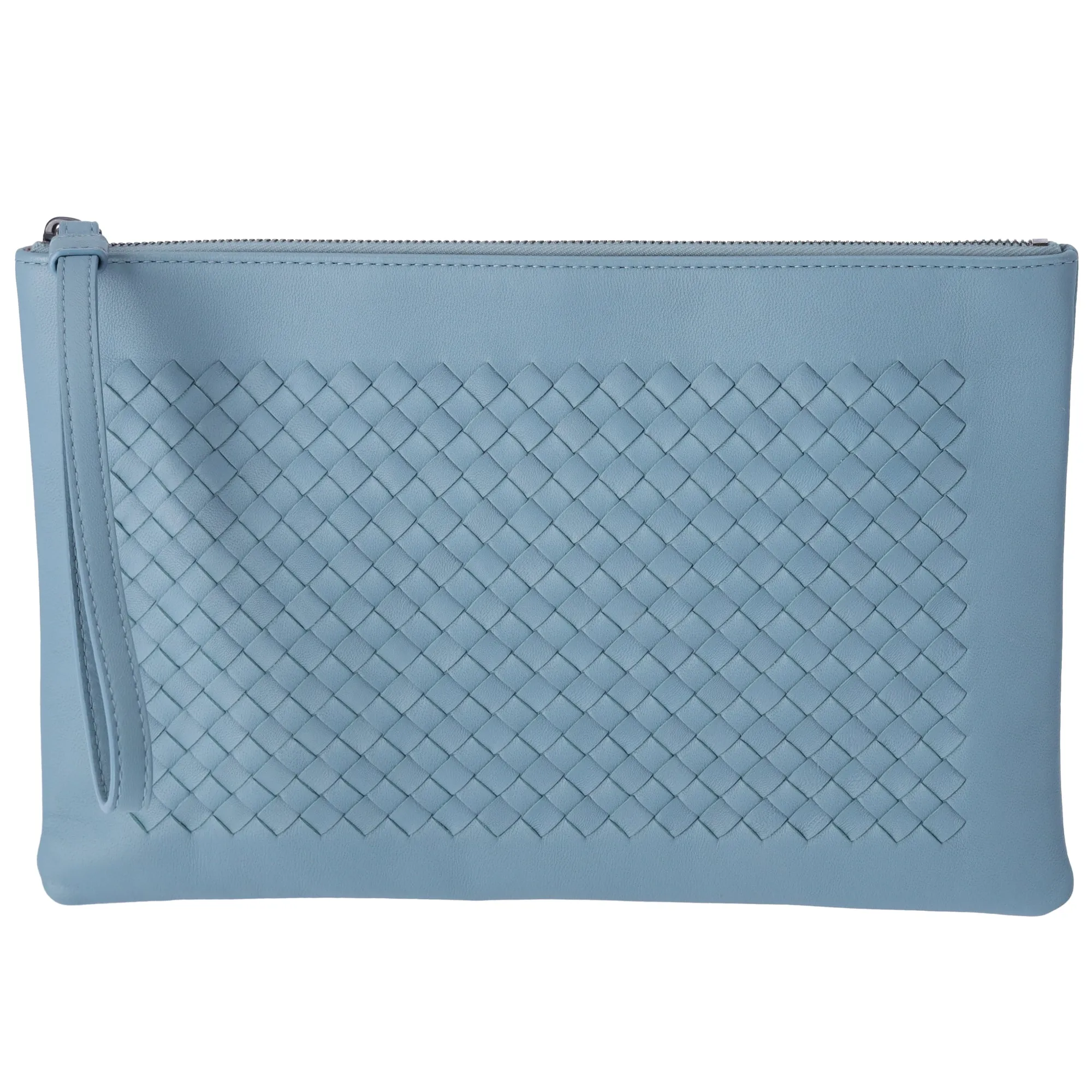 BOTTEGA VENETA Intrecciato Clutch Bag Light Blue Leather Pouch sold by Gaby's Bags