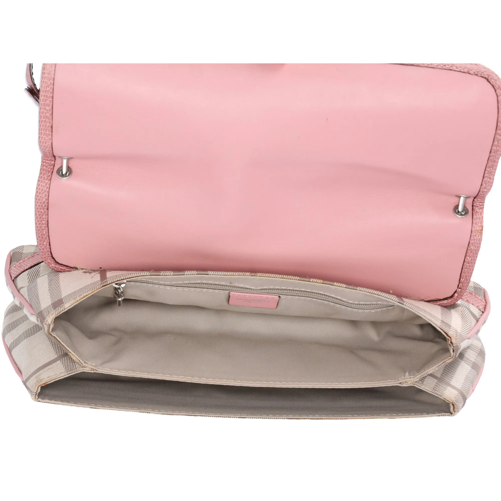 Burberry Small Shoulder Bag Beige Pink Jacquard Leather sold by Gaby's Bags product image thumbnail 5