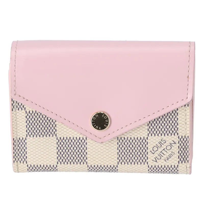 Louis Vuitton Zoe Trifold Wallet N60292 Damier Azur Pink Rose Poudre sold by Gaby's Bags