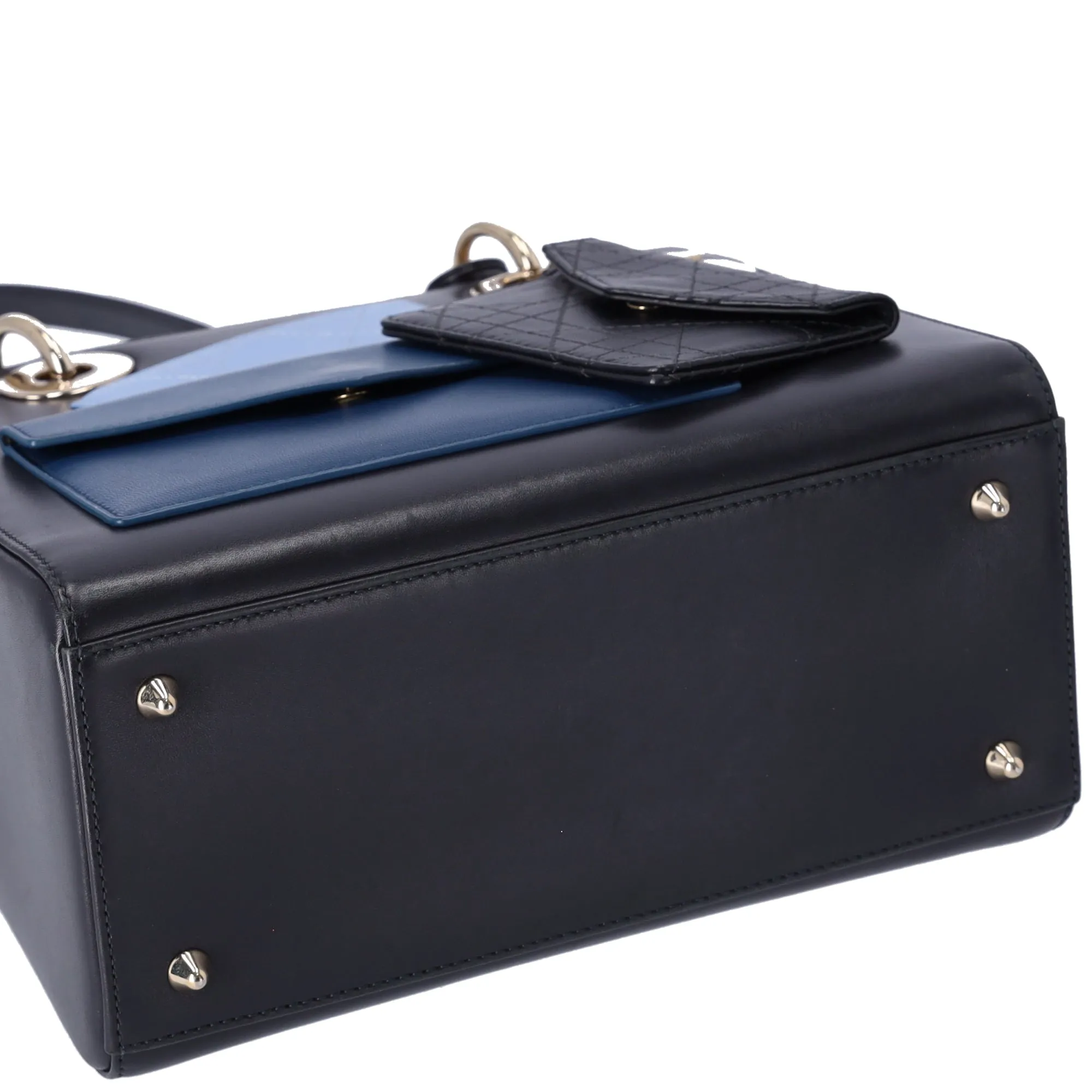 Christian Dior Lady Dior Medium Bag Handbag Black Blue Calf Skin sold by Gaby's Bags product image thumbnail 5