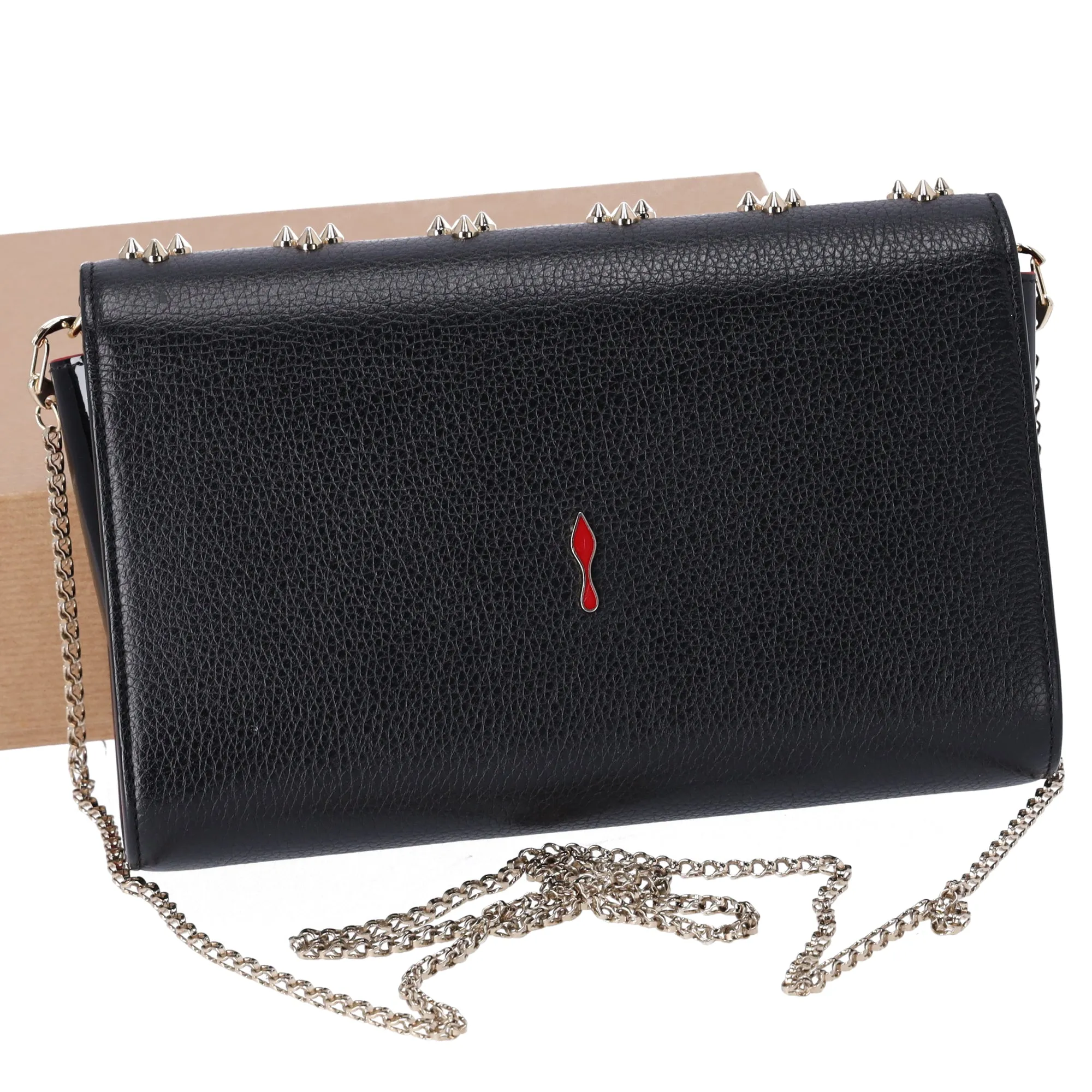 Christian Louboutin Paloma Clutch Crossbody Bag Black Leather Studded sold by Gaby's Bags product image thumbnail 3
