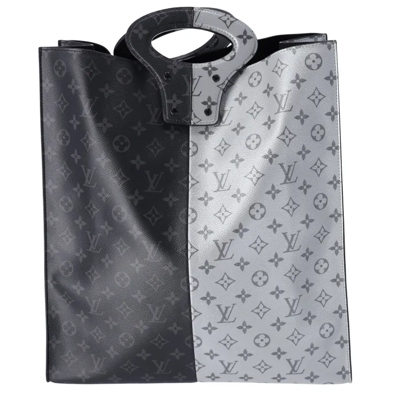 Louis Vuitton Monogram Eclipse Split Tote Bag M43816 Black Gray sold by Gaby's Bags