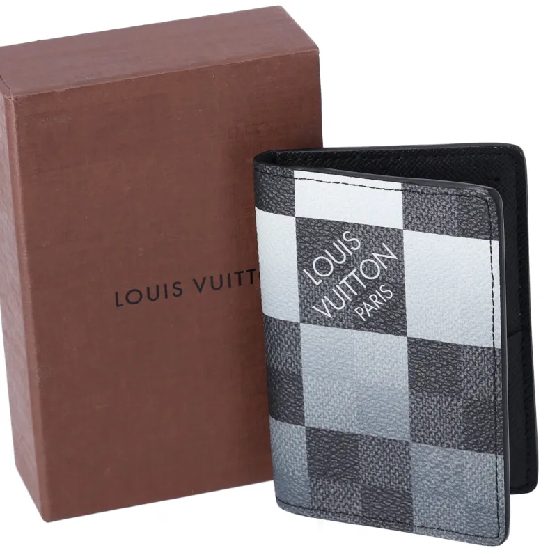 Louis Vuitton Pocket Organizer Damier Graphite Giant Card Case N40411 Blue sold by Gaby's Bags