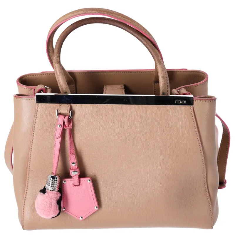 FENDI Petit 2 Jours Handbag 8BH253 Beige Pink Leather sold by Gaby's Bags