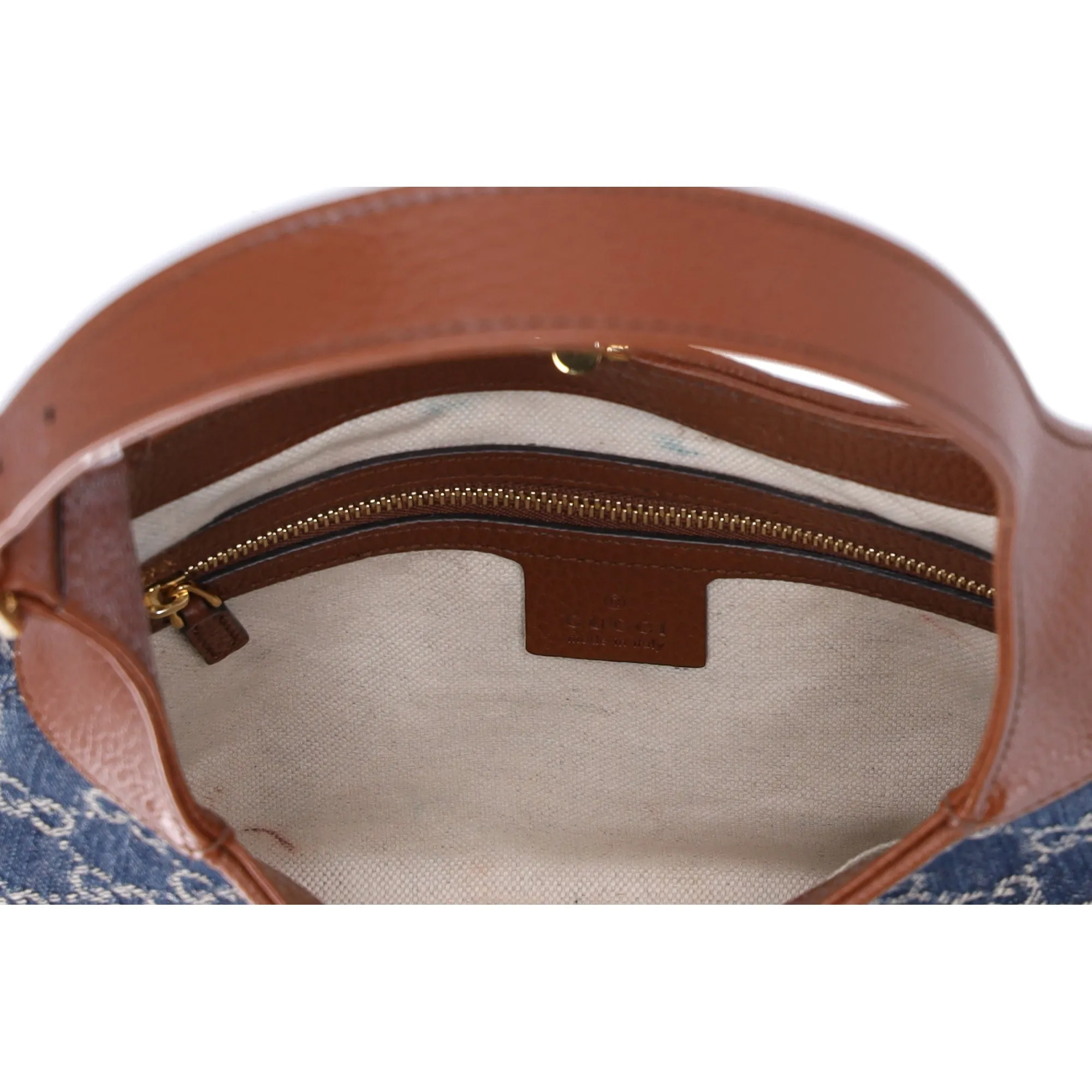 GUCCI Jackie 1961 Small Hobo Shoulder Bag 636706 Blue Denim Brown sold by Gaby's Bags product image thumbnail 5