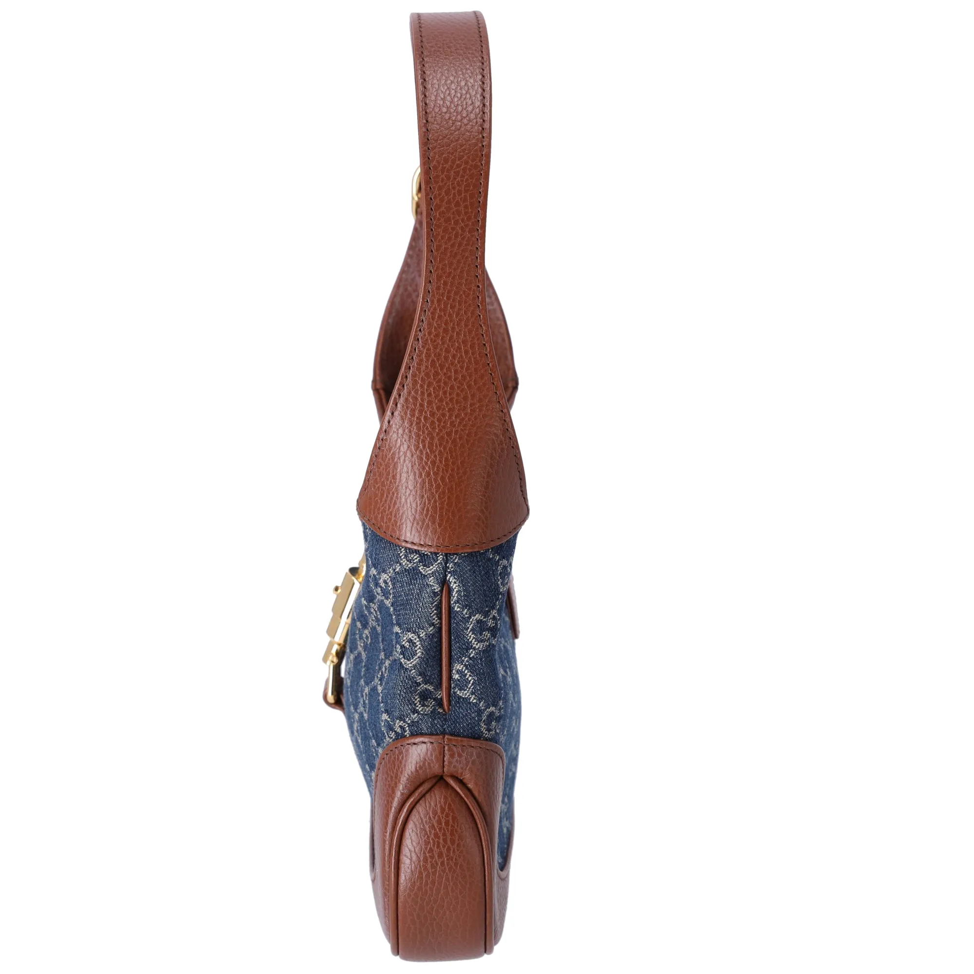 GUCCI Jackie 1961 Small Hobo Shoulder Bag 636706 Blue Denim Brown sold by Gaby's Bags product image thumbnail 2