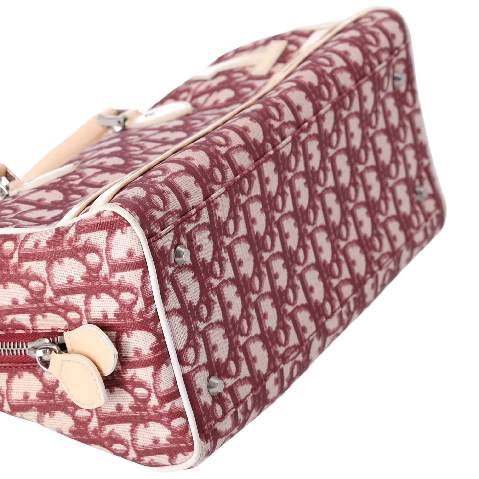 Christian Dior Trotter Handbag Bordeaux Cream PVC Patent Leather sold by Gaby's Bags product image thumbnail 4