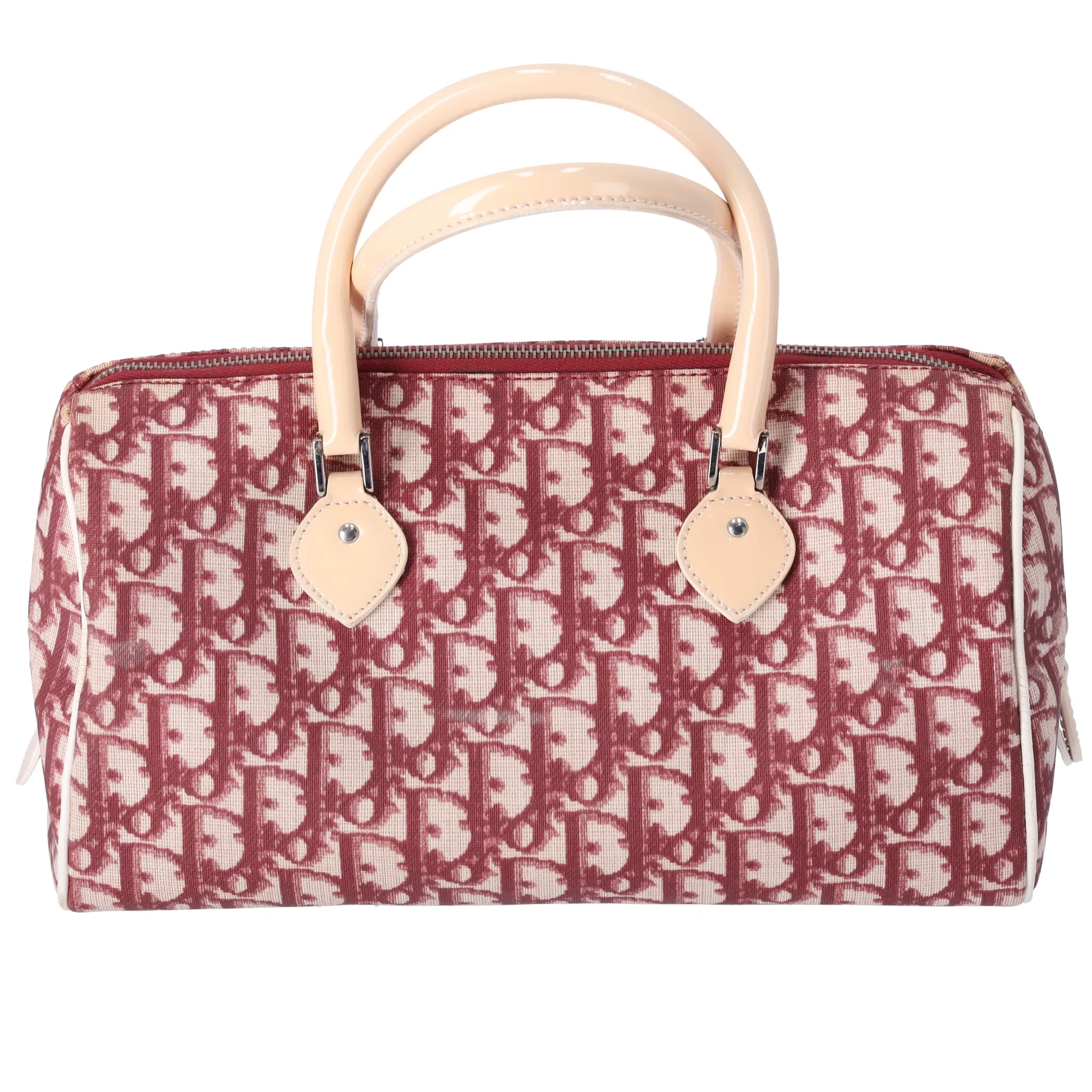 Christian Dior Trotter Handbag Bordeaux Cream PVC Patent Leather sold by Gaby's Bags product image thumbnail 3