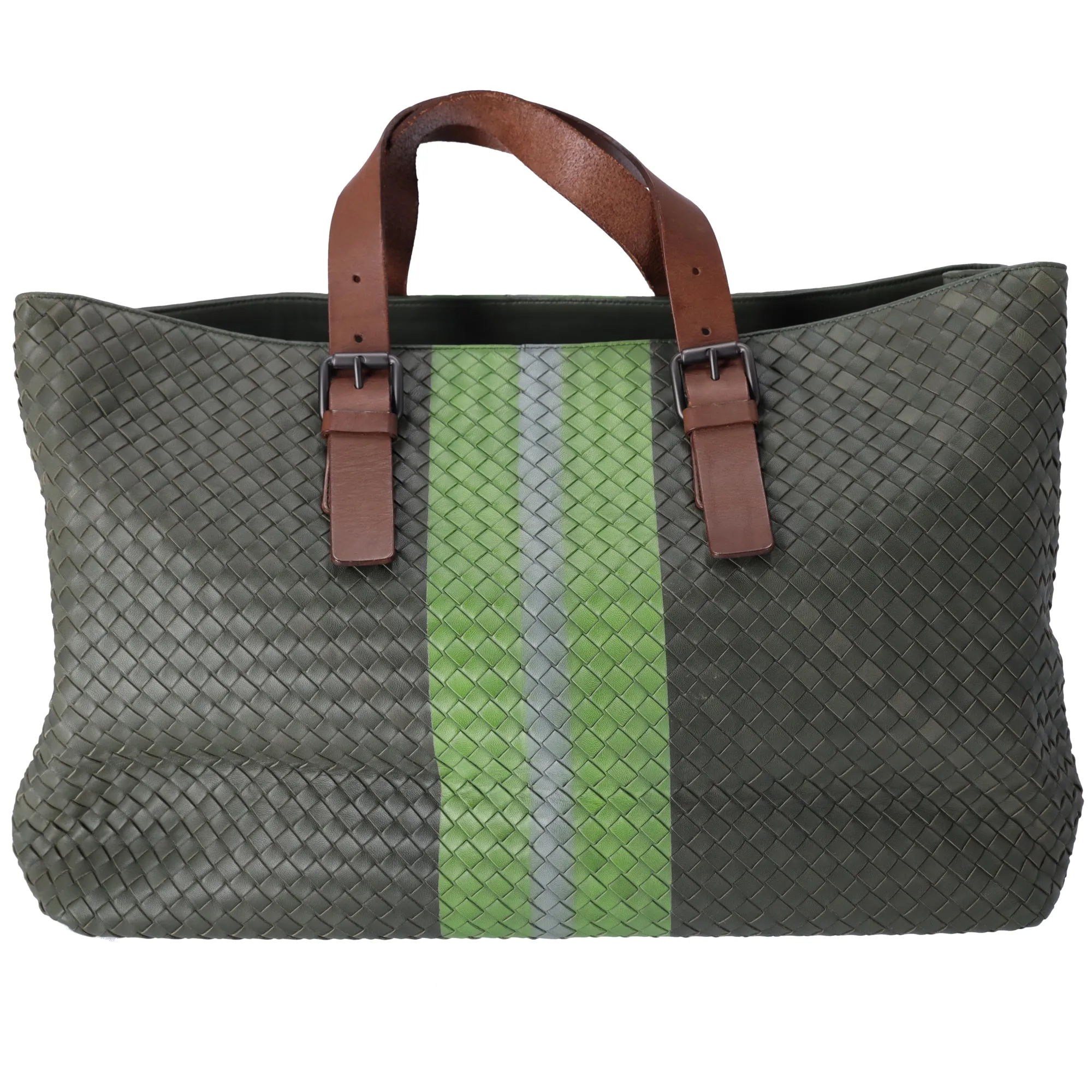 BOTTEGA VENETA Intrecciato Tote Bag 189632 Khaki Light Green Multi sold by Gaby's Bags
