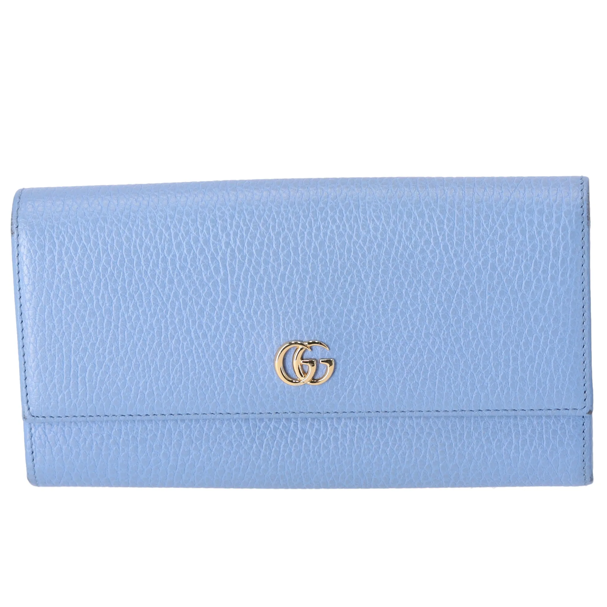 GUCCI GG Marmont Long Wallet 456116 Blue Leather sold by Gaby's Bags