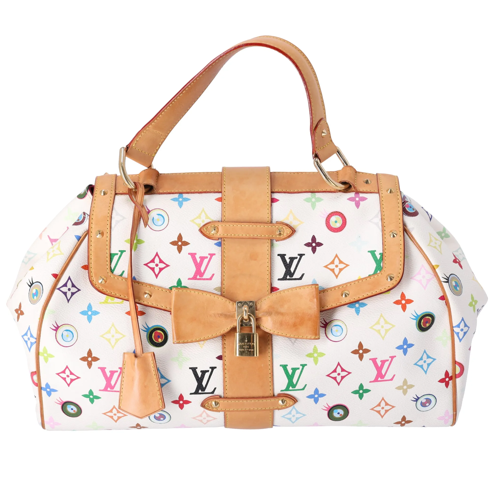 Louis Vuitton x Murakami Sac Retro GM Eye Love Monogram Handbag M92053 Blanc sold by Gaby's Bags