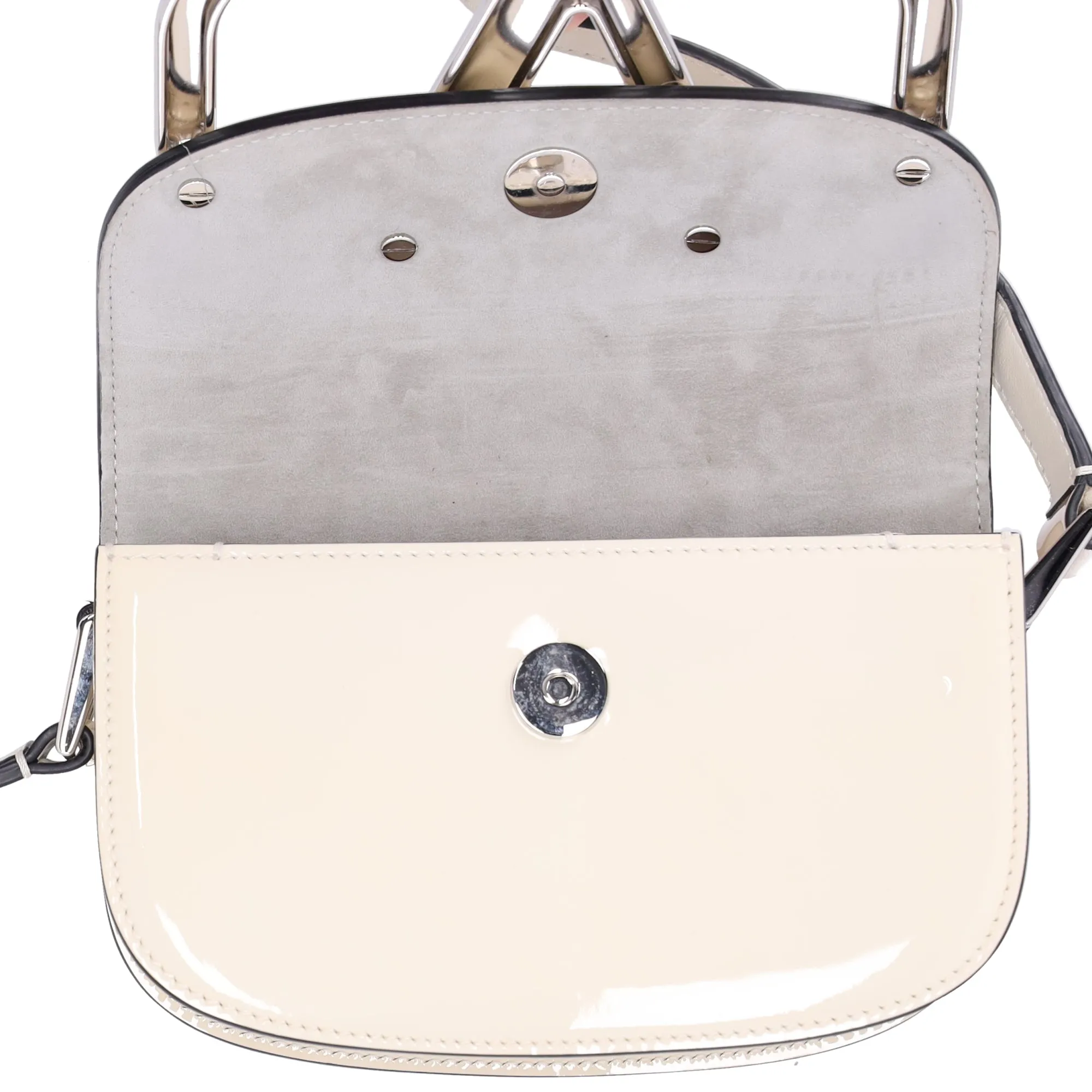 Valentino V logo Signature Shoulder Bag Cream Patent Leather sold by Gaby's Bags product image thumbnail 5