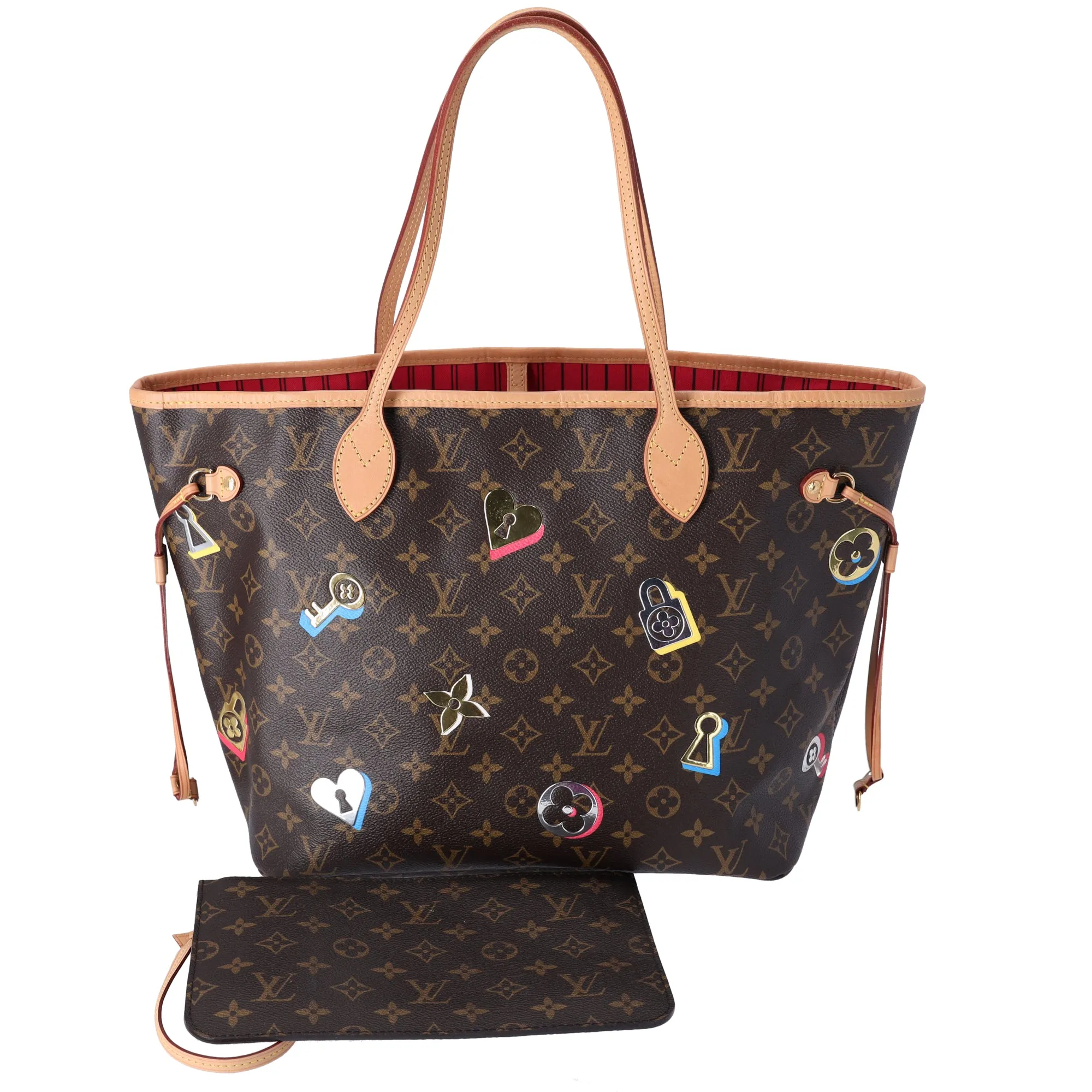 Louis Vuitton Neverfull MM Lovelock Love Lock Tote Bag M44364 Canvas sold by Gaby's Bags