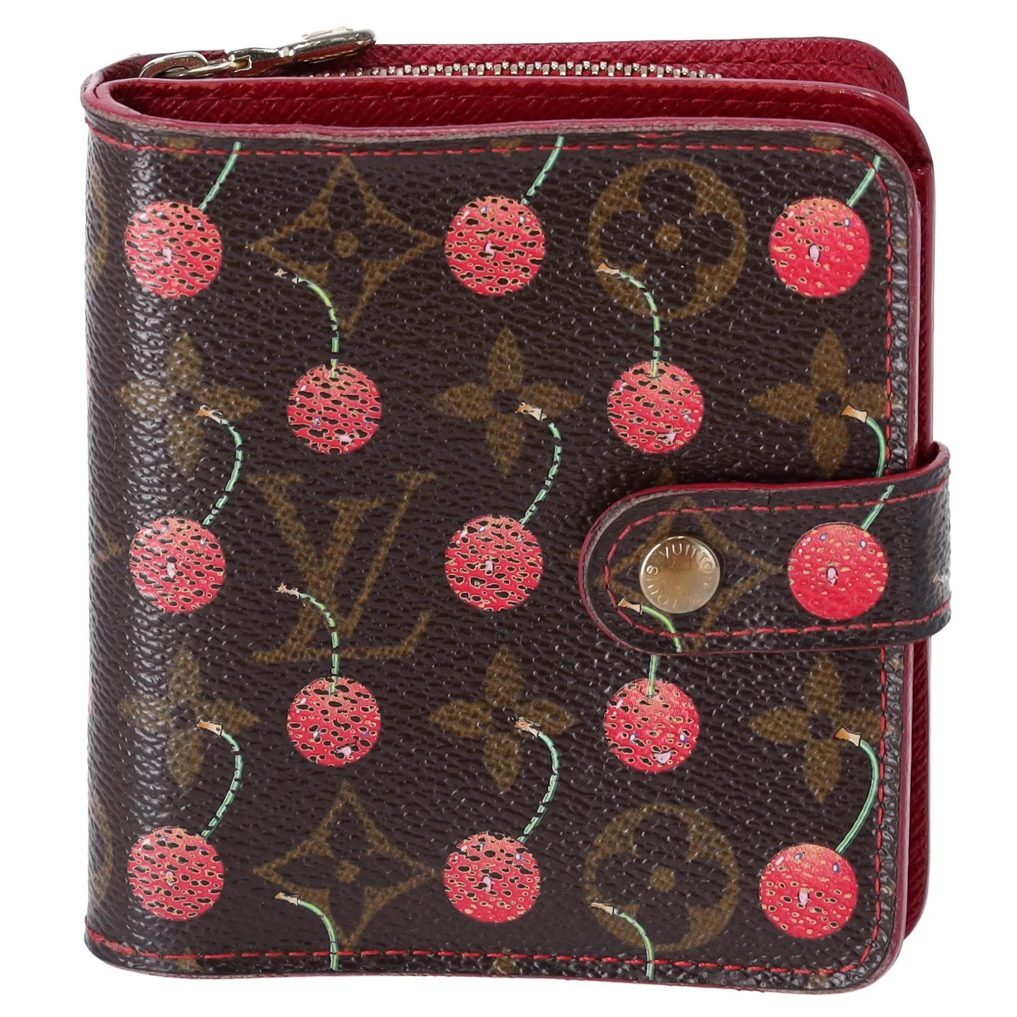 Louis Vuitton Compact Zip Bifold Wallet M95005 Monogram Cherry Canvas sold by Gaby's Bags