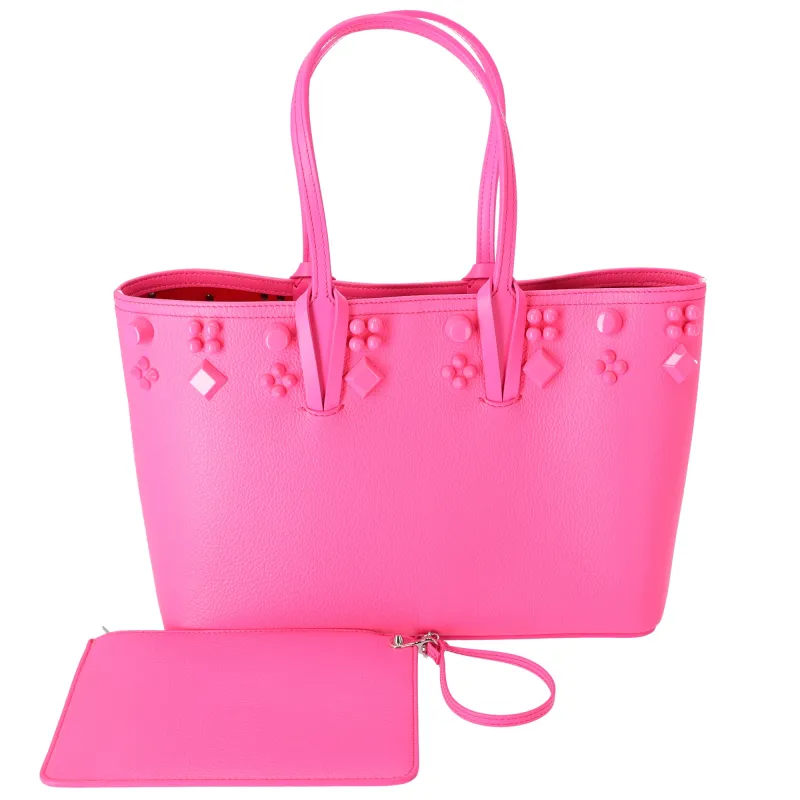 Christian Louboutin Cabata Small Tote Bag Neon Pink Leather made by Christian Louboutin