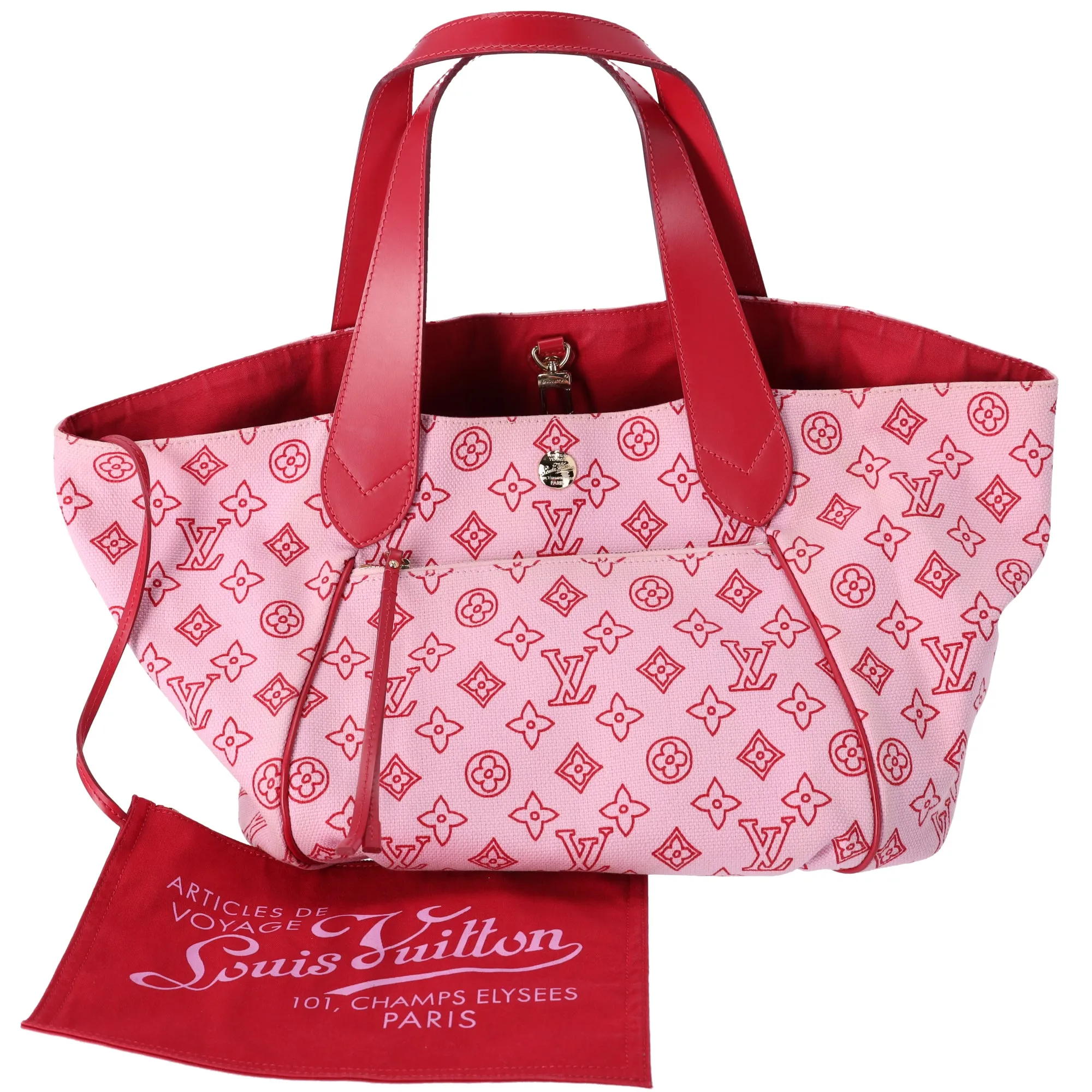 Louis Vuitton Cabas Ipanema PM Beach Line Tote Bag M95984 Rose Canvas sold by Gaby's Bags