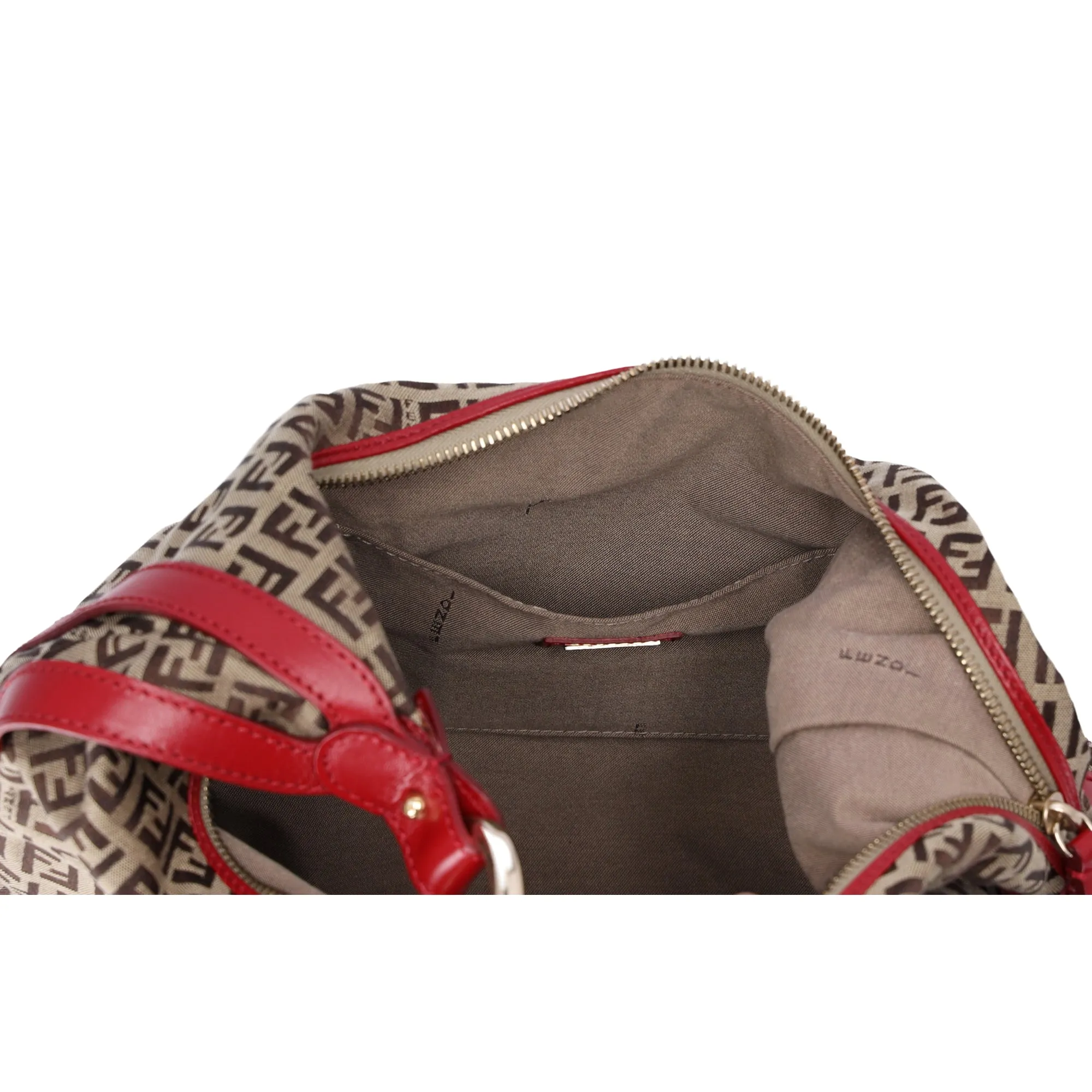FENDI Zucchino Shoulder Bag 8BR465 Beige Dark Brown Red Jacquard sold by Gaby's Bags product image thumbnail 5