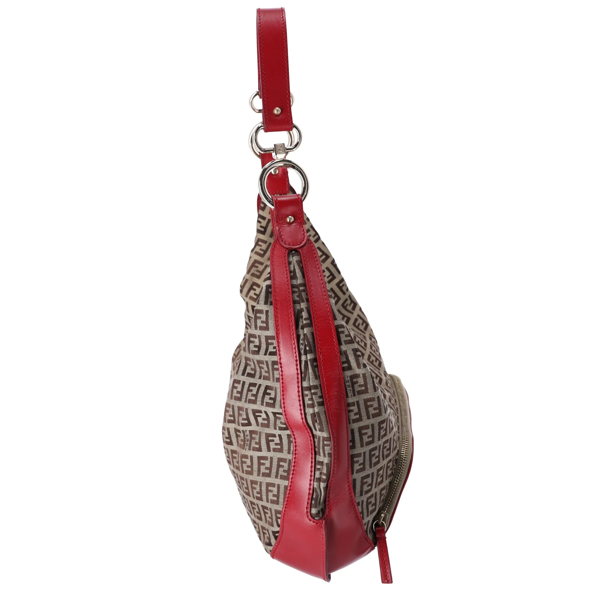 FENDI Zucchino Shoulder Bag 8BR465 Beige Dark Brown Red Jacquard sold by Gaby's Bags product image thumbnail 2