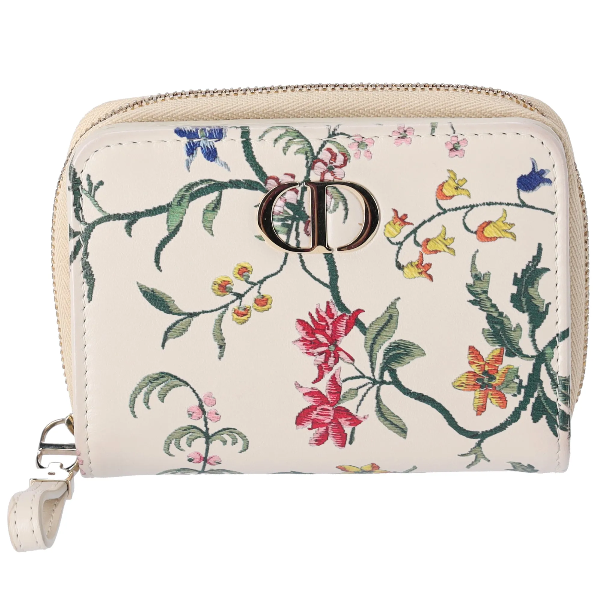 Christian Dior Caro Bifold Wallet Bifold Cream Multi Leather Floral sold by Gaby's Bags