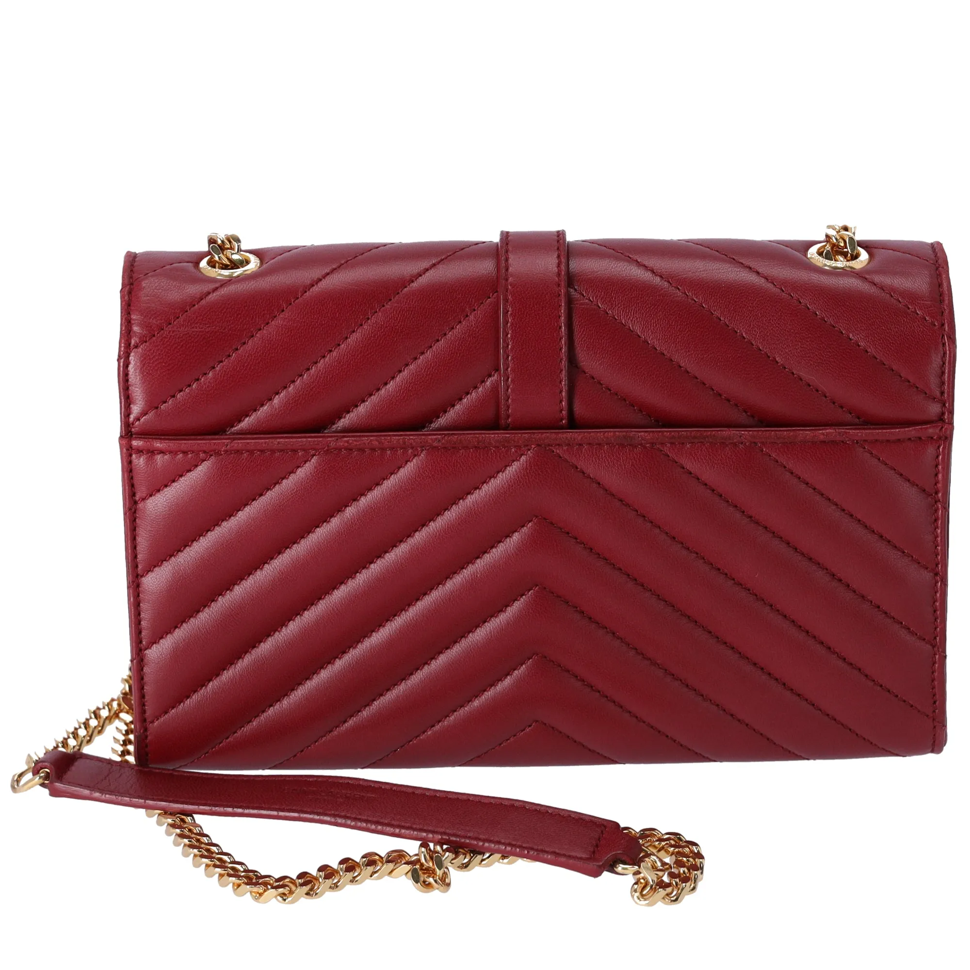 Saint Laurent Lambskin Matelasse Chevron Small Shoulder Bag Bordeaux sold by Gaby's Bags product image thumbnail 3