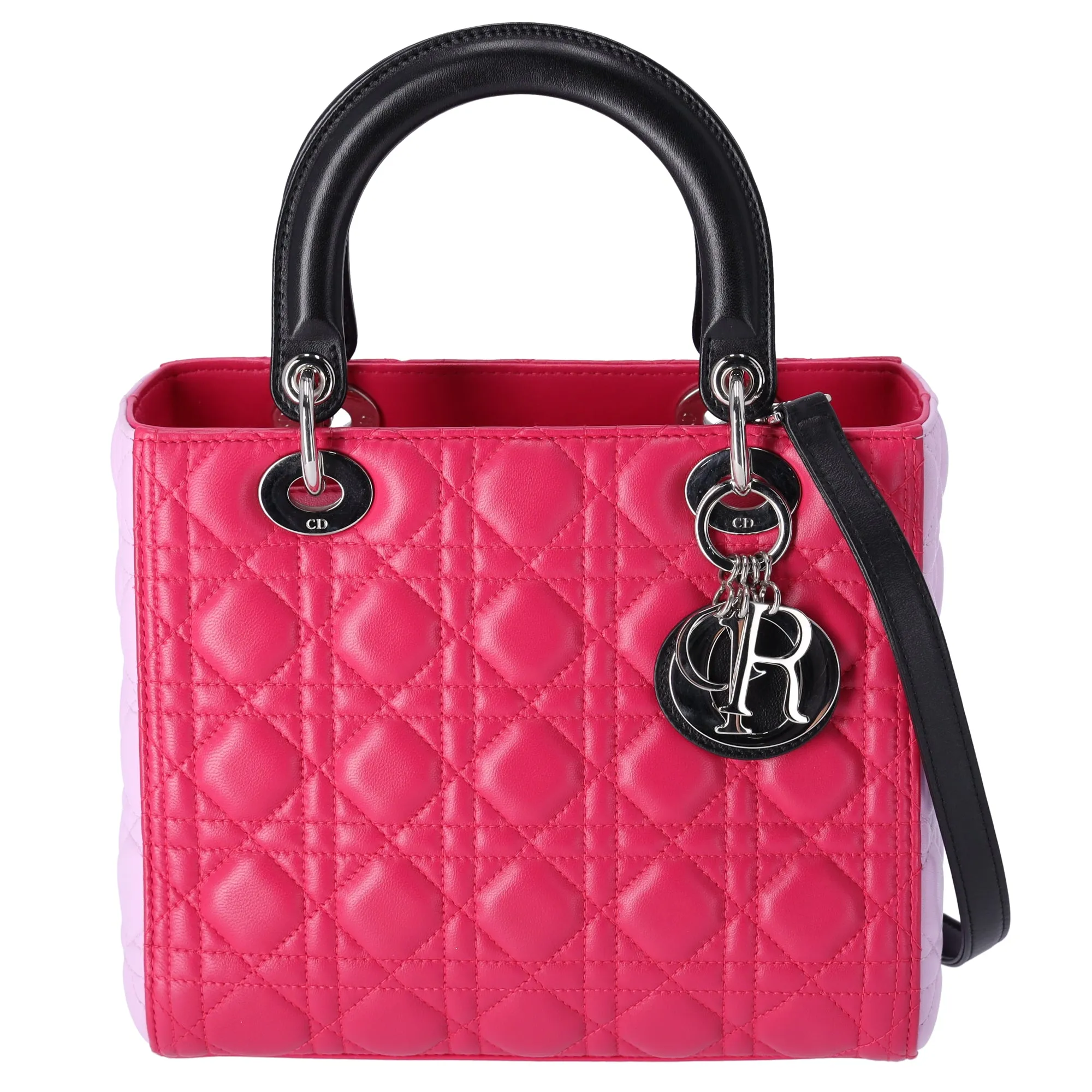 Christian Dior Lady Dior Medium Bag Handbag Pink Light Pink Black Lambskin sold by Gaby's Bags product image thumbnail 2